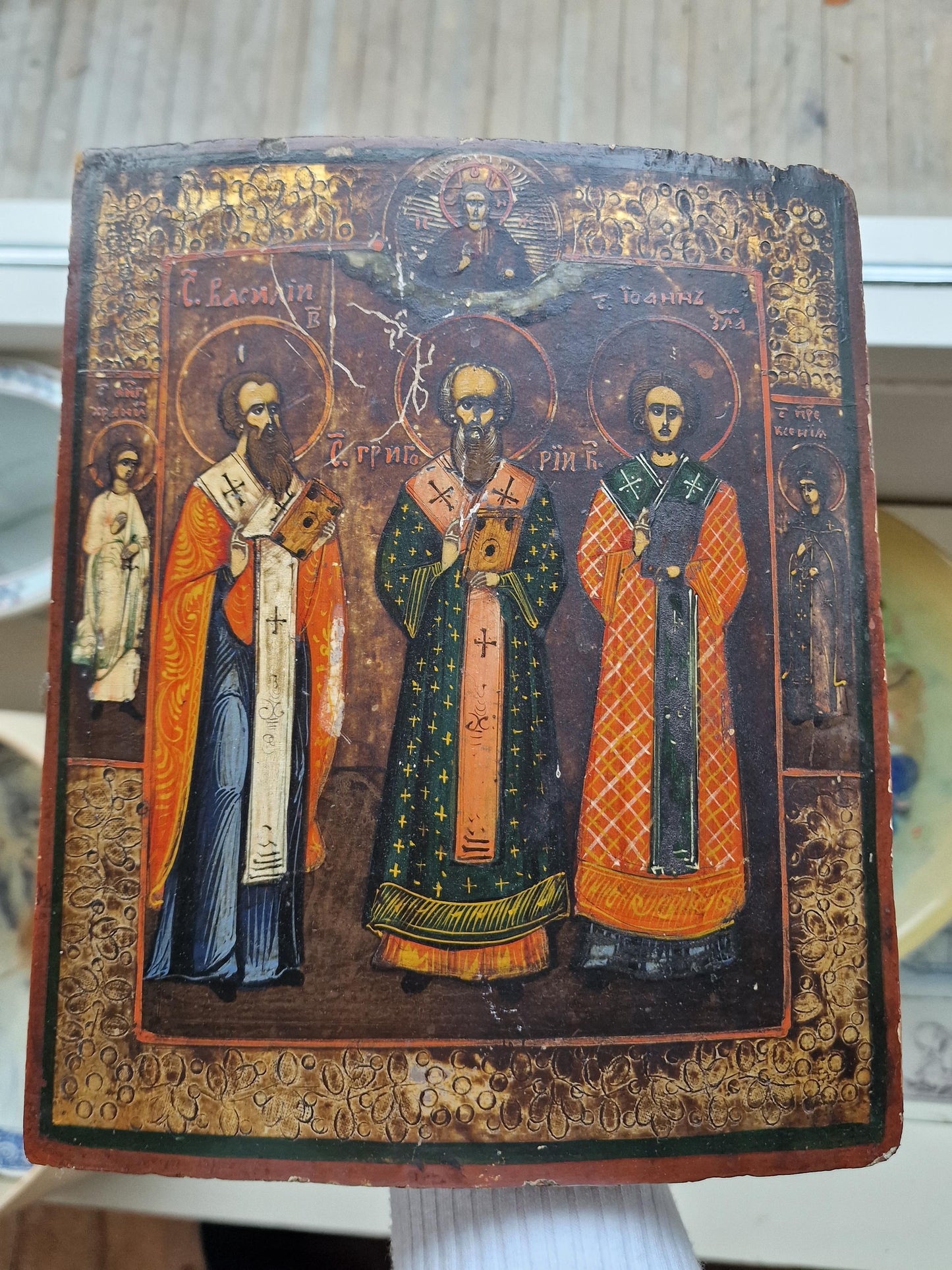 19th Century Russian Orthodox Icon - The Three Holy Hierarchs