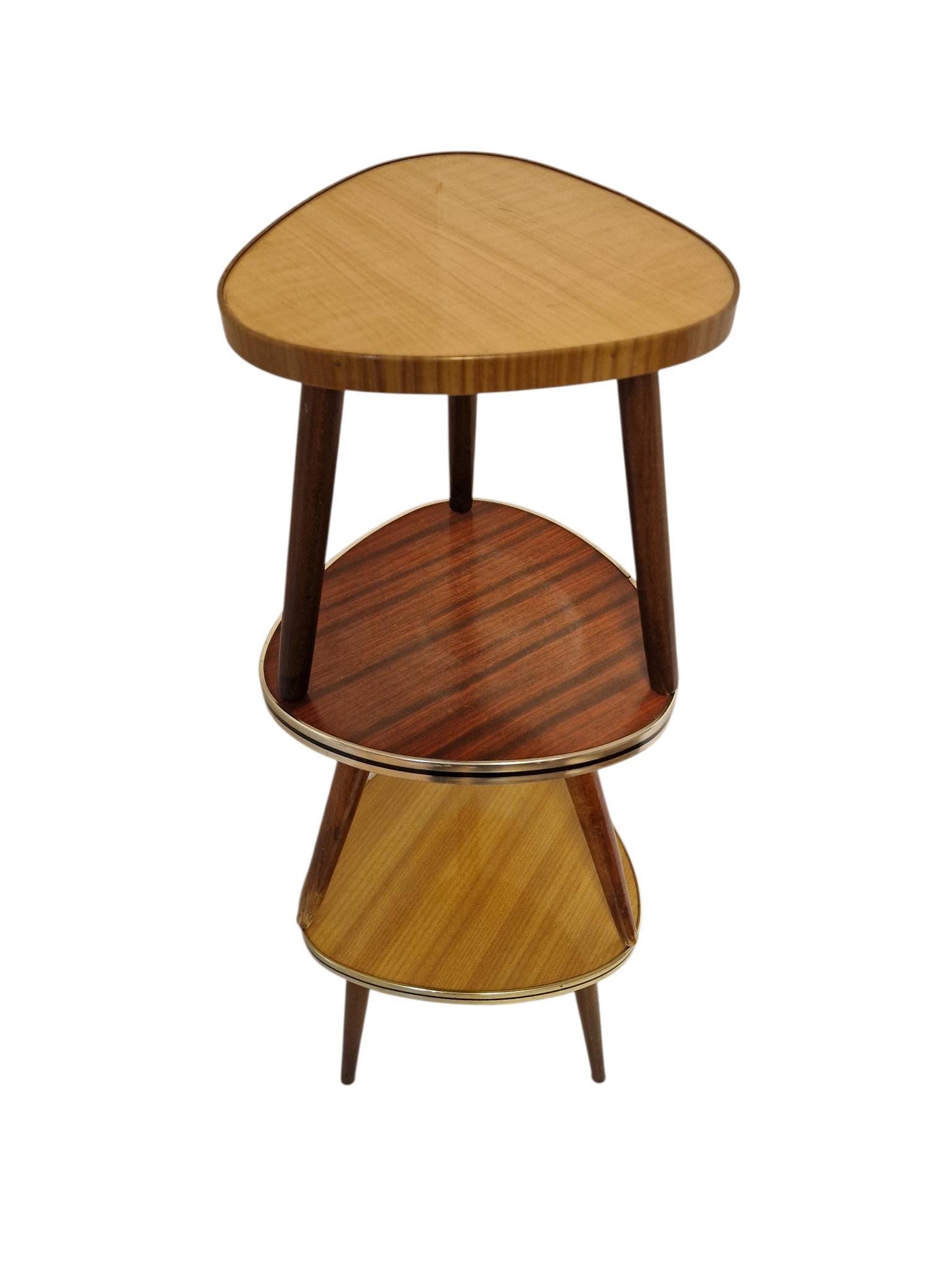Vintage Set of 3 Pallisander Plant Side Tables, 60s Retro Tripod