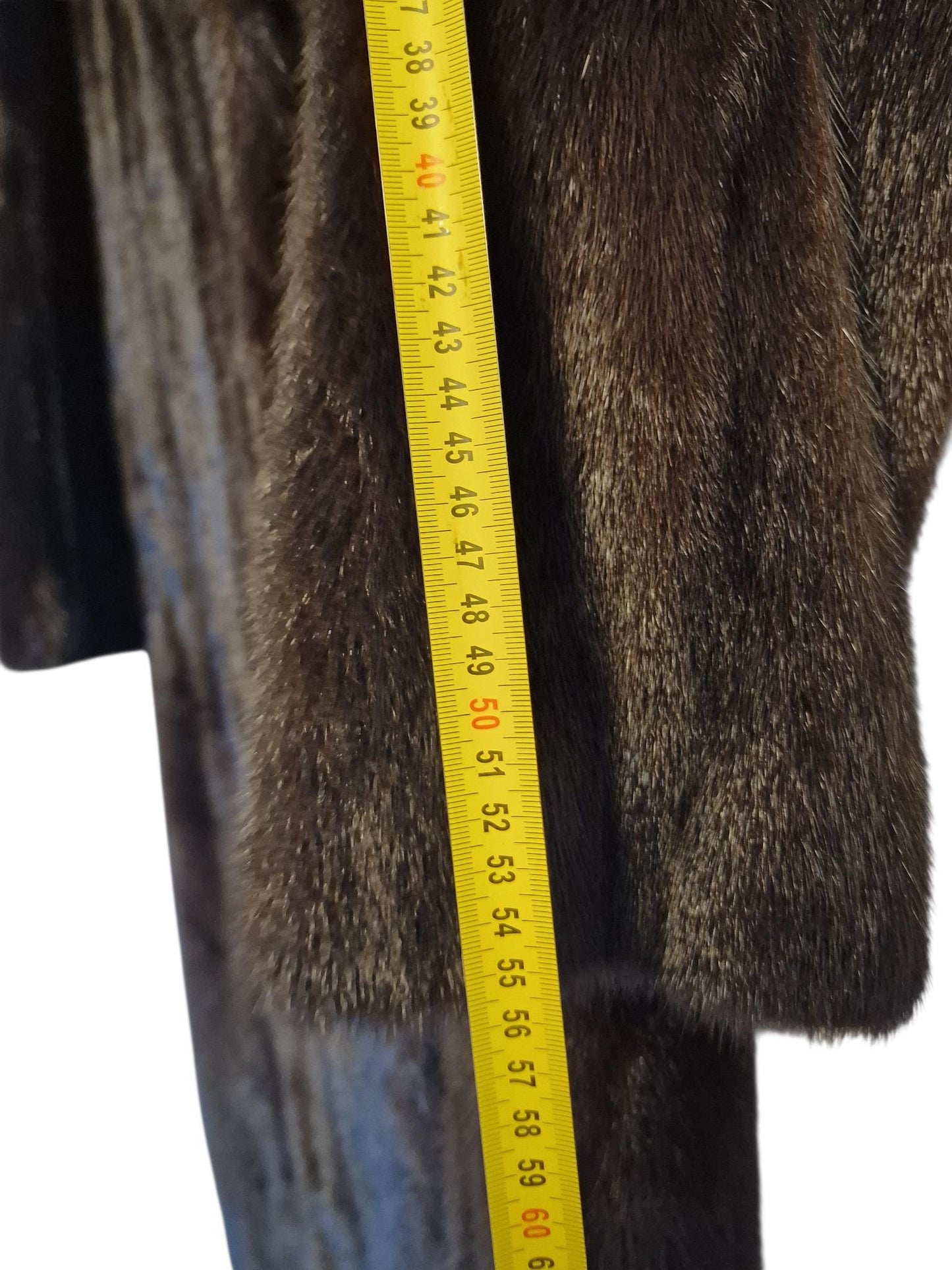 Vintage 1970s Mink Fur Coat, Dark Brown German Made Luxury Winter Coat, Women's L