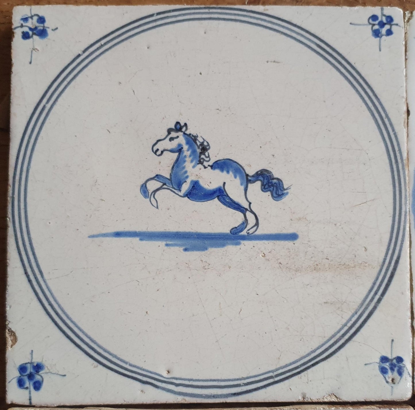 Antique Delft Tiles, 18th Century Dutch Animal Motifs, Set of 4