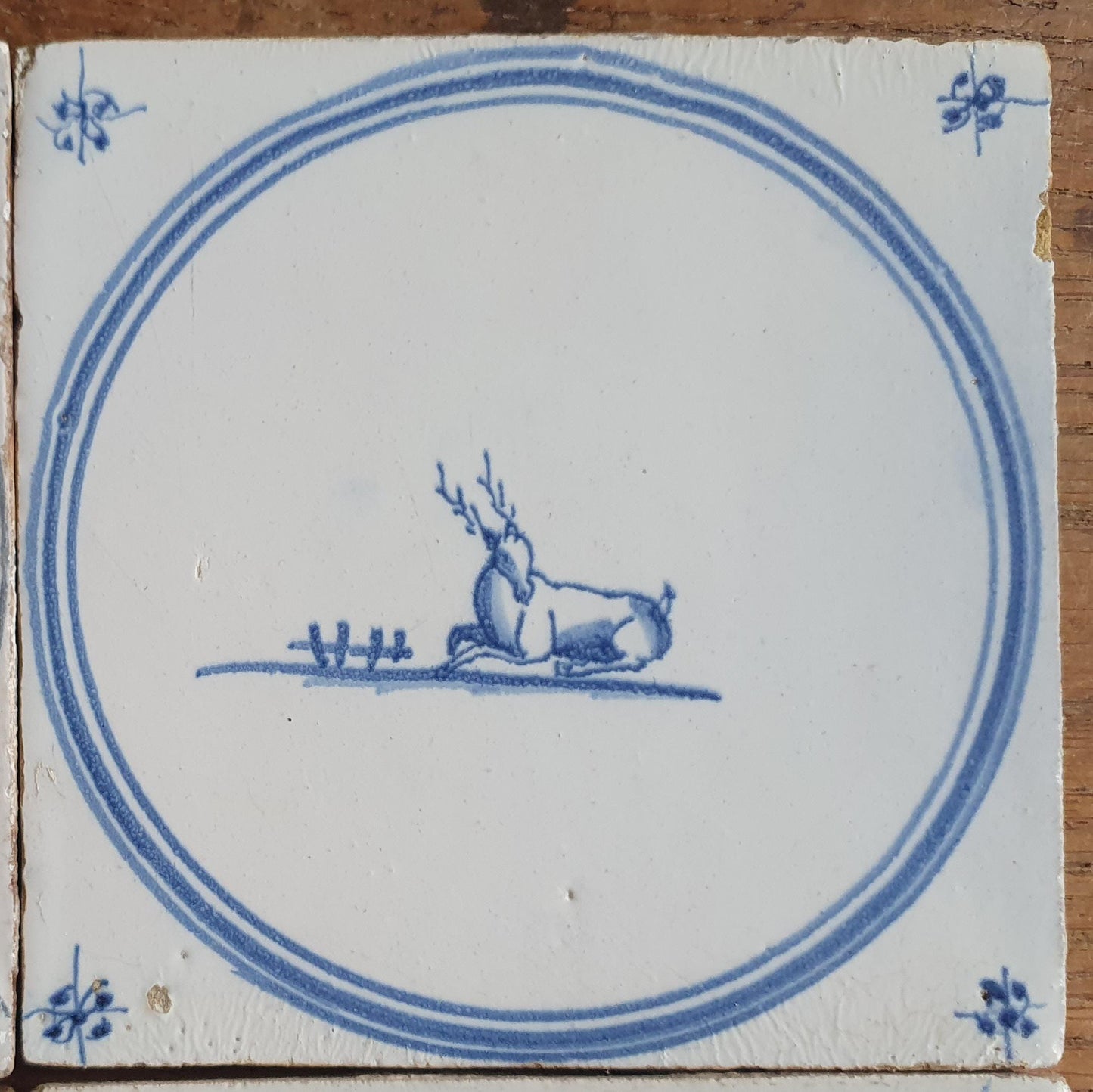 Antique Delft Tiles, 18th Century Dutch Animal Motifs, Set of 4
