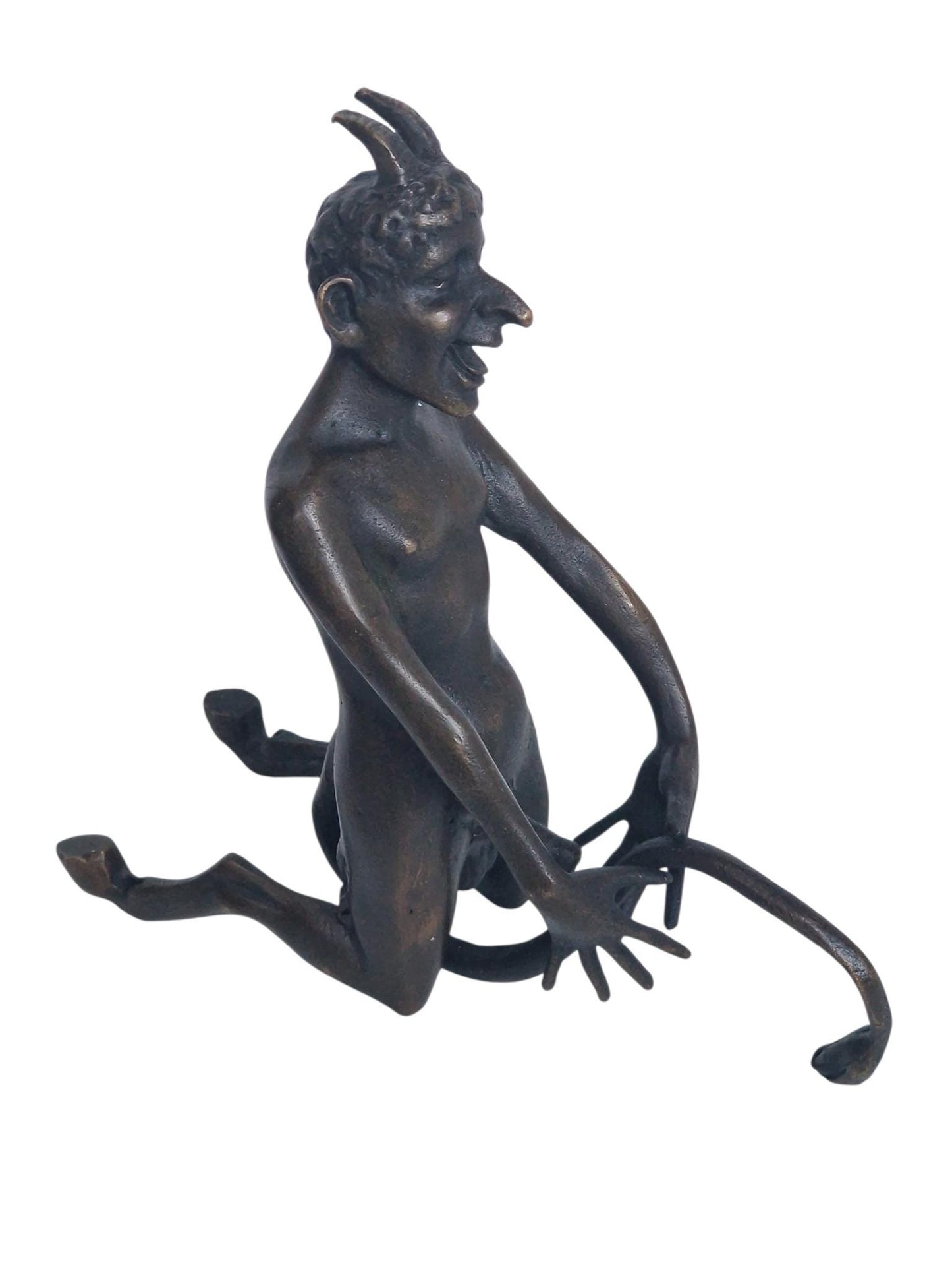 Fritz bergmann , 'your horny little devil' , vienna bronze, bronze erotic fun sculpture, large model