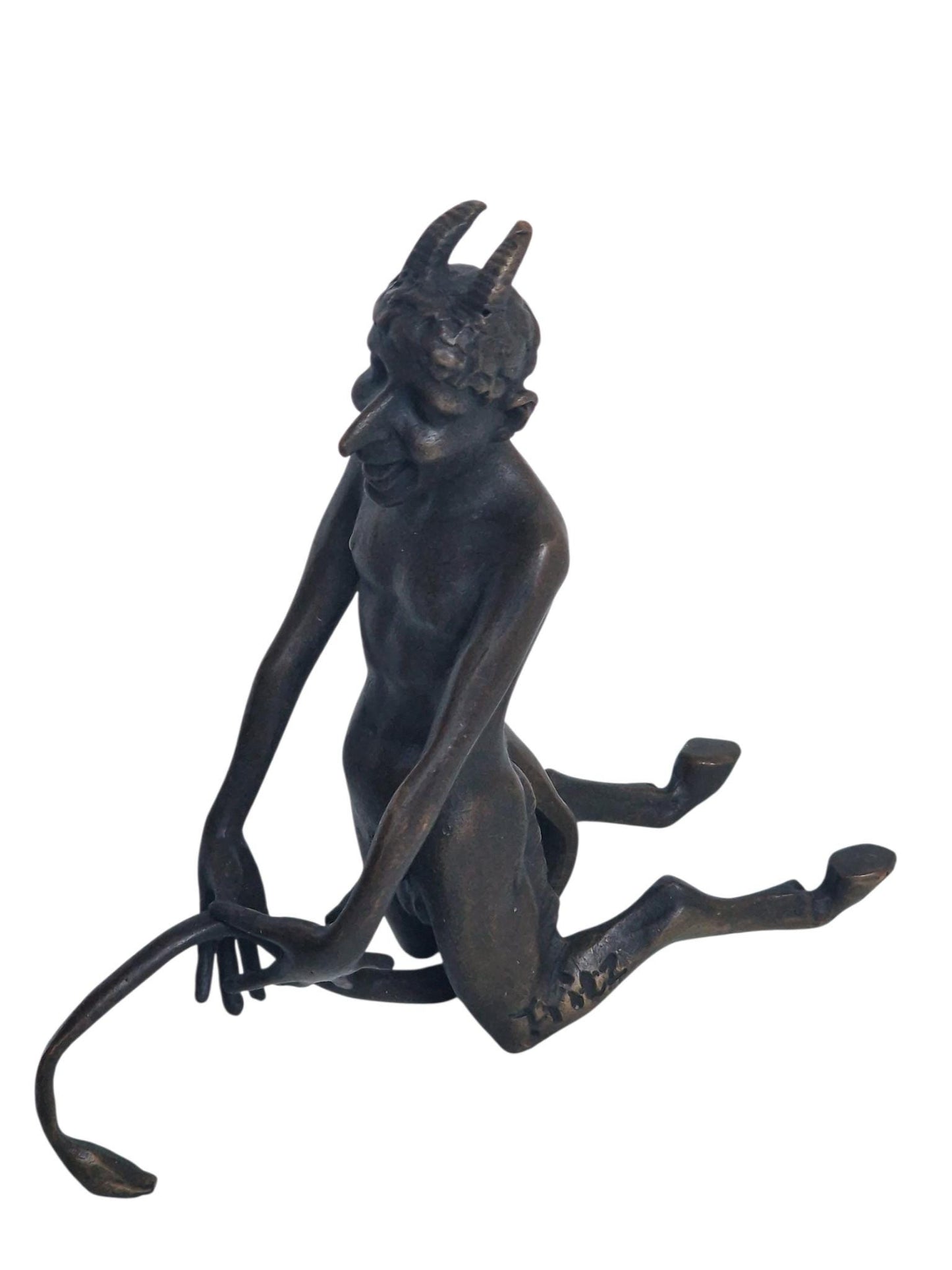 Fritz bergmann , 'your horny little devil' , vienna bronze, bronze erotic fun sculpture, large model