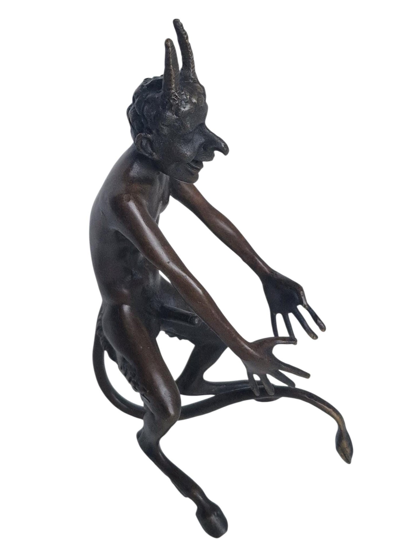 Fritz bergmann , 'your horny little devil' , vienna bronze, bronze erotic fun sculpture, large model