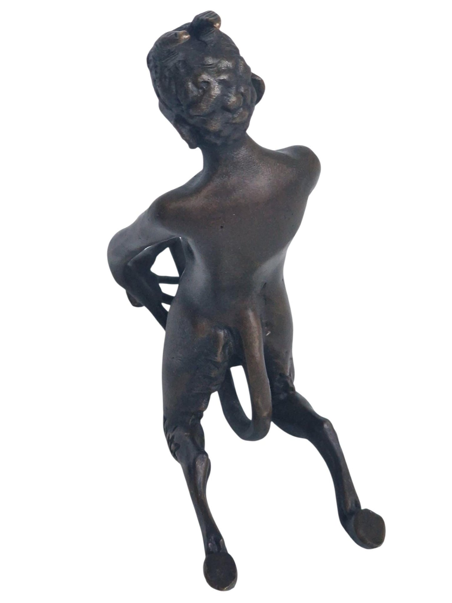 Fritz bergmann , 'your horny little devil' , vienna bronze, bronze erotic fun sculpture, large model