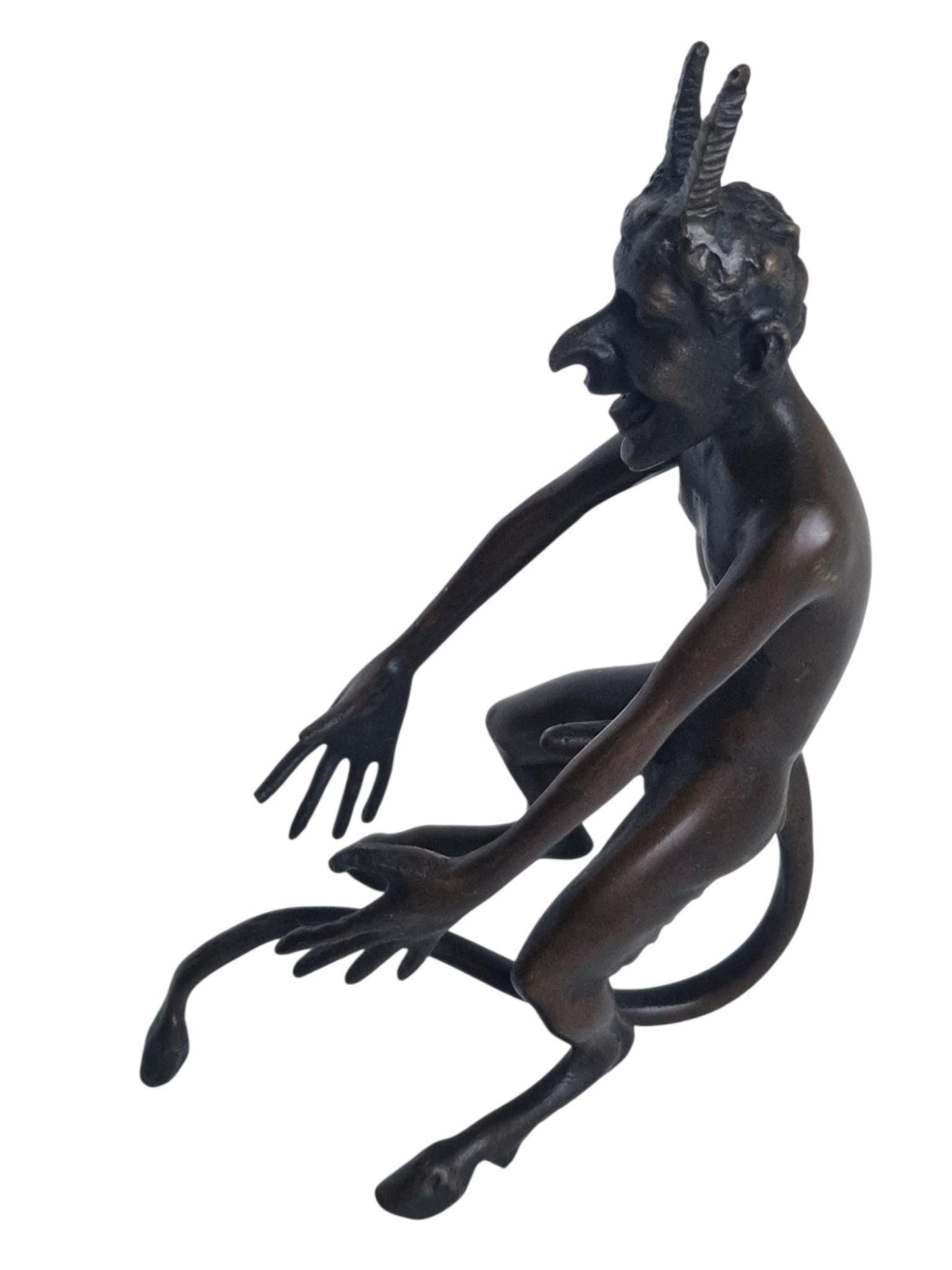 Fritz bergmann , 'your horny little devil' , vienna bronze, bronze erotic fun sculpture, large model