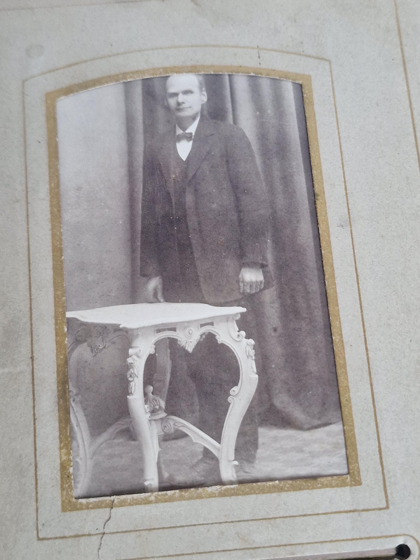 Victorian Photo Album, Ornate gold metal Mounts, with photos , 1860s-1880s, monogram and dated 1867