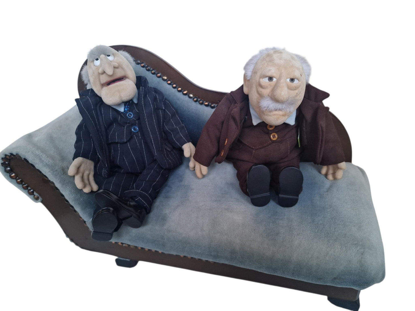 Waldorf and Statler Muppets, Velvet Sofa! Couch, Retired Collector's Item