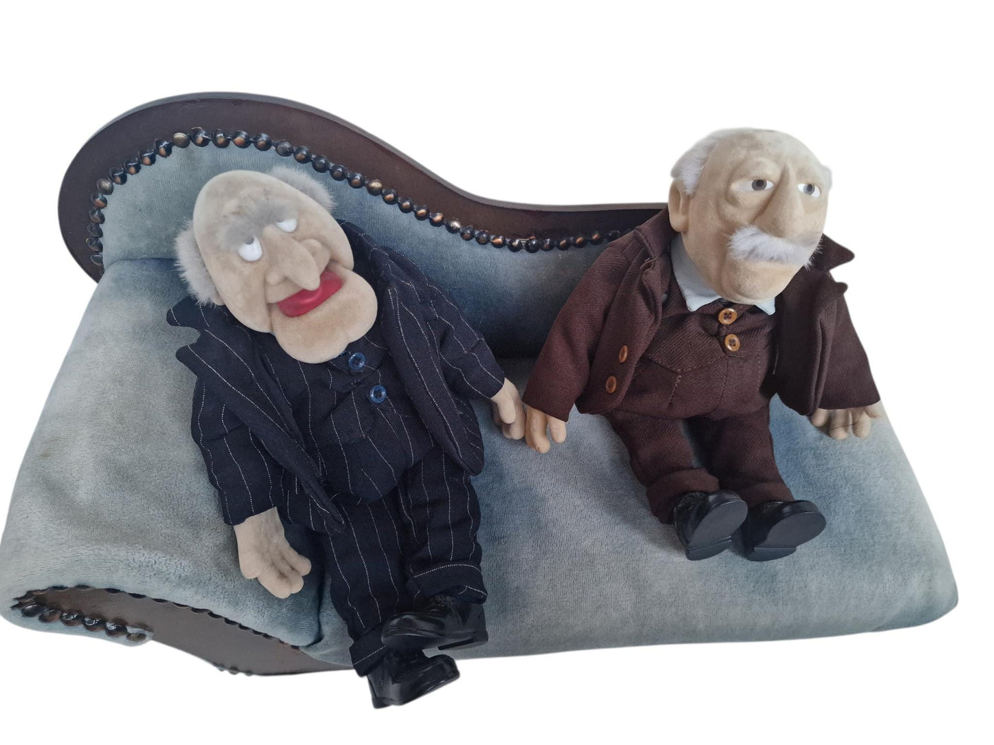 Waldorf and Statler Muppets, Velvet Sofa! Couch, Retired Collector's Item