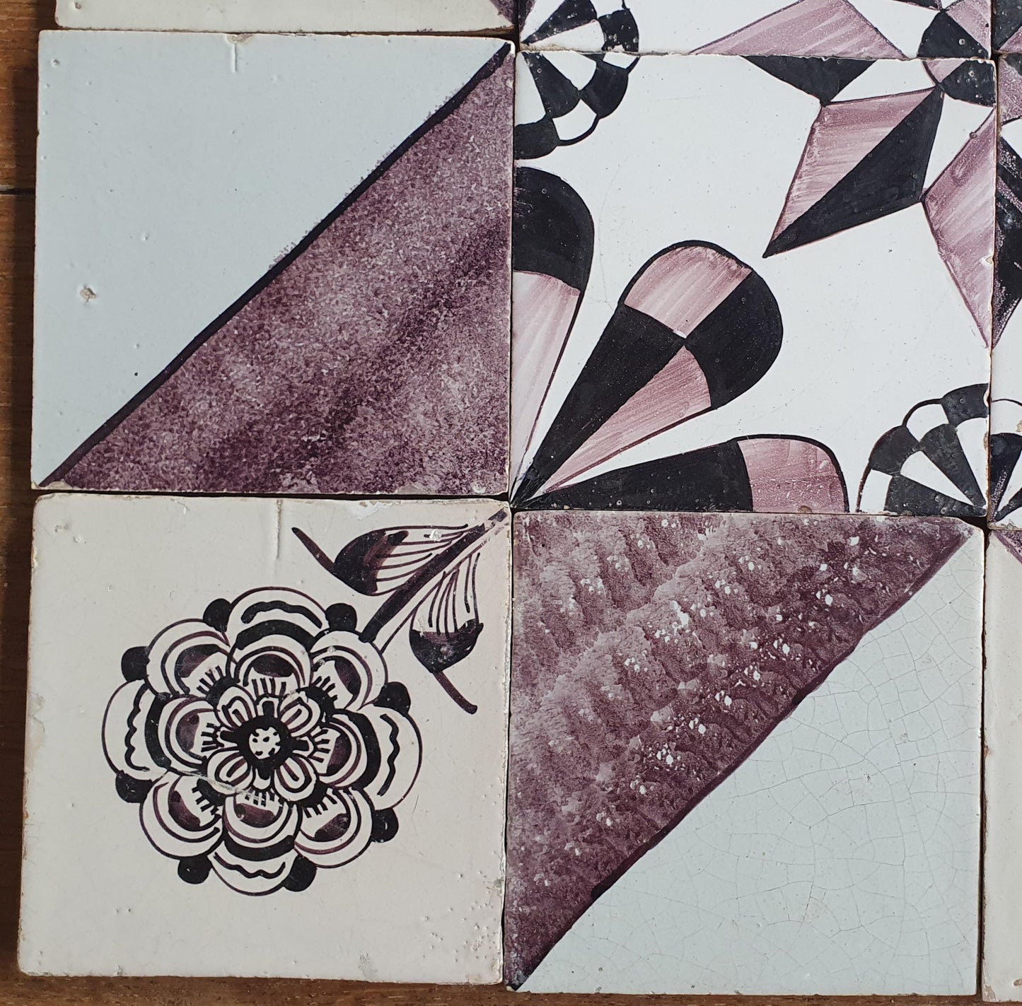 Antique Delft Tiles, 19th Century Dutch Wall Decor, Set of 16