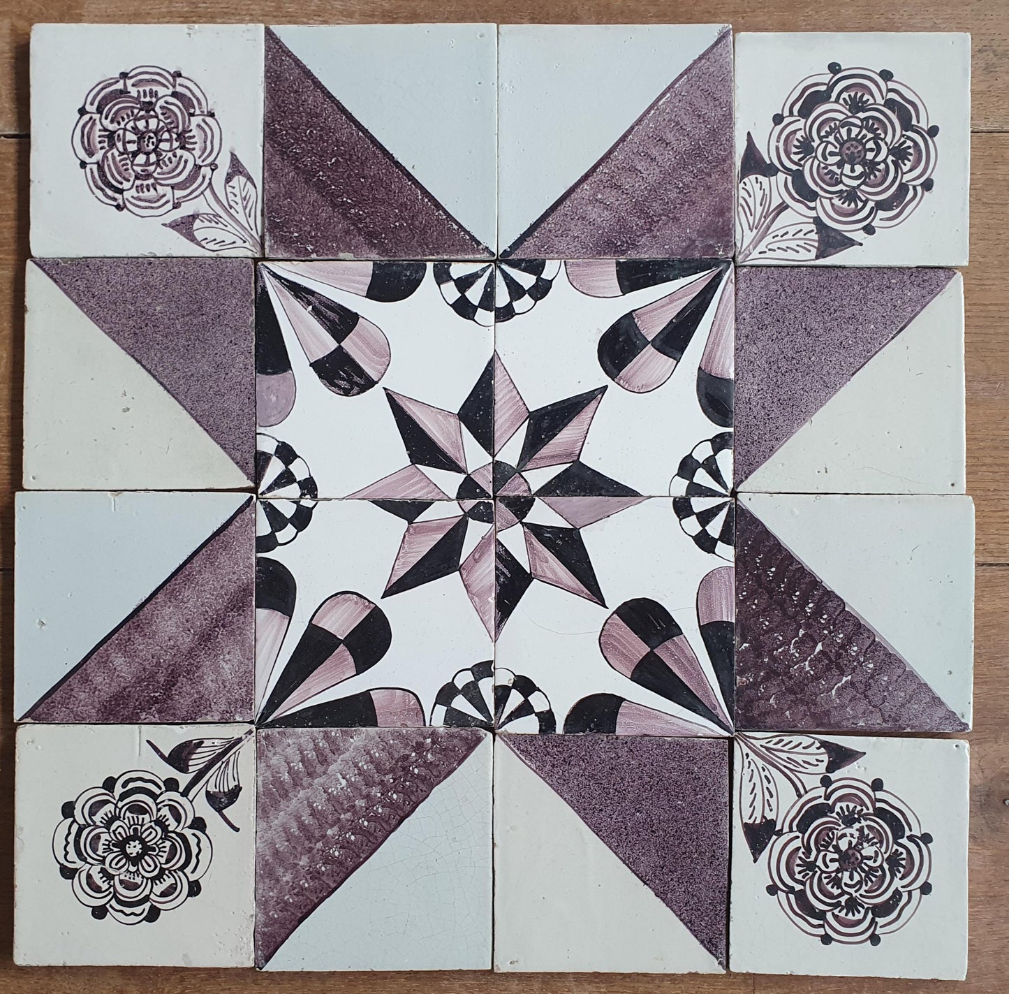 Antique Delft Tiles, 19th Century Dutch Wall Decor, Set of 16