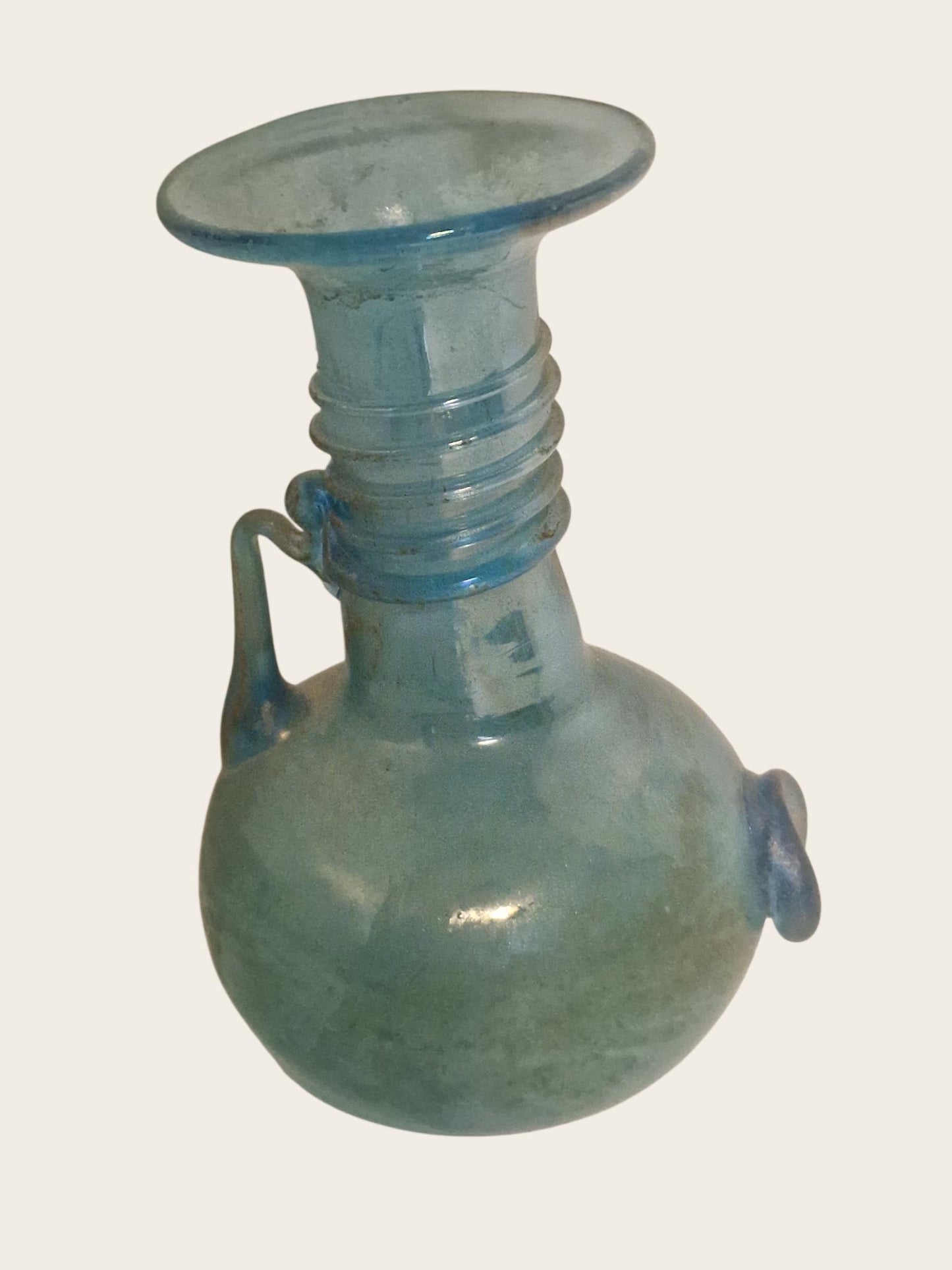 Roman vase blue iriserend medicine oil bottle jug