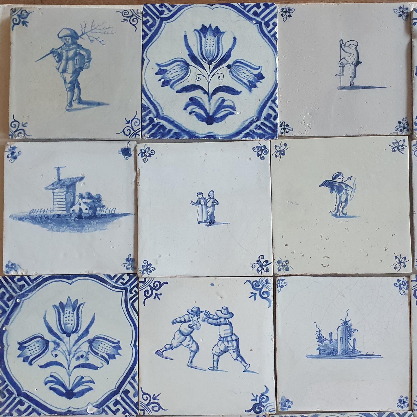 17th/18th  Delft tiles, a mix of antique tiles of 30