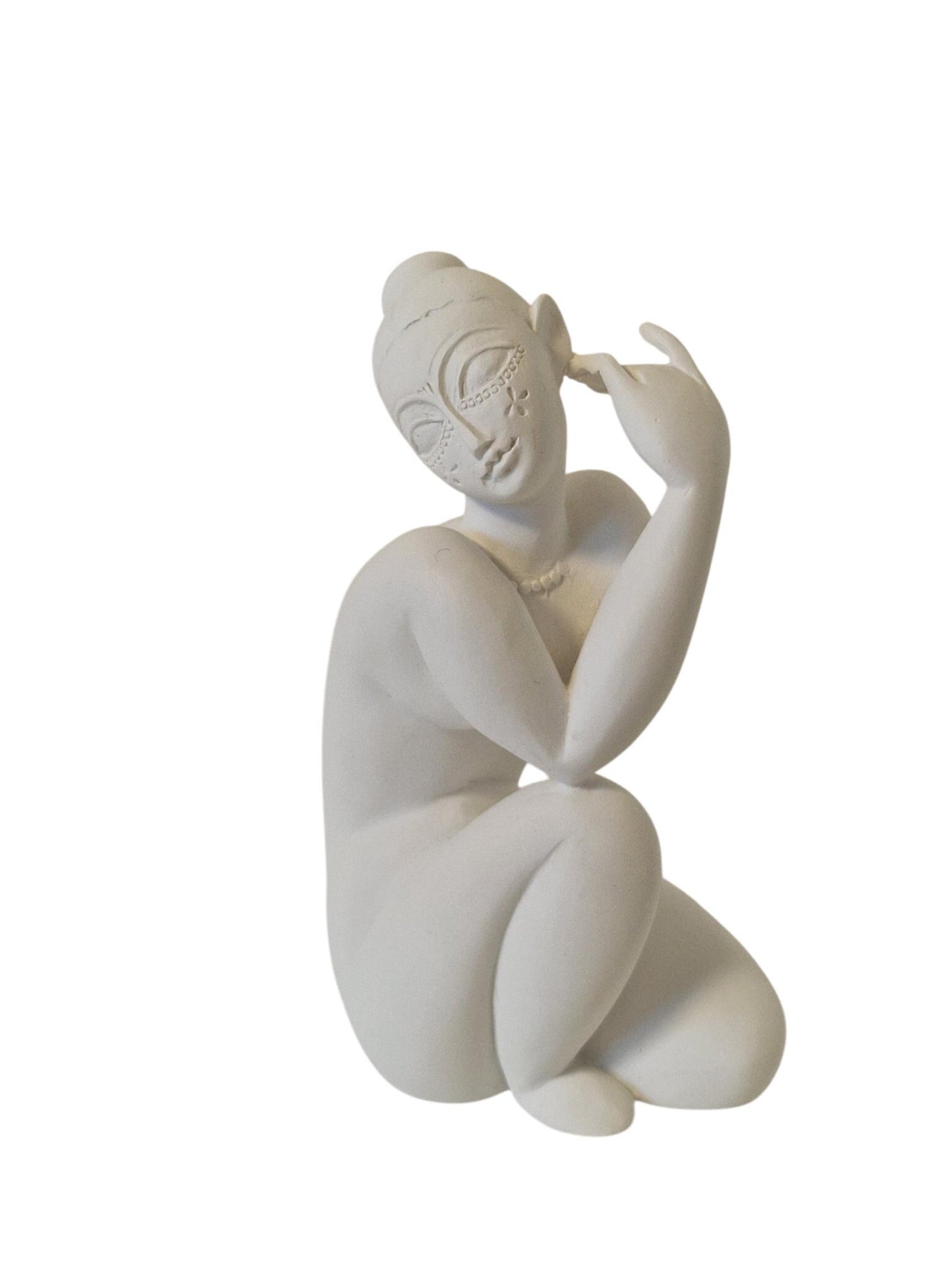 White Polystone Female Sculpture, Modern Italian Design Figure