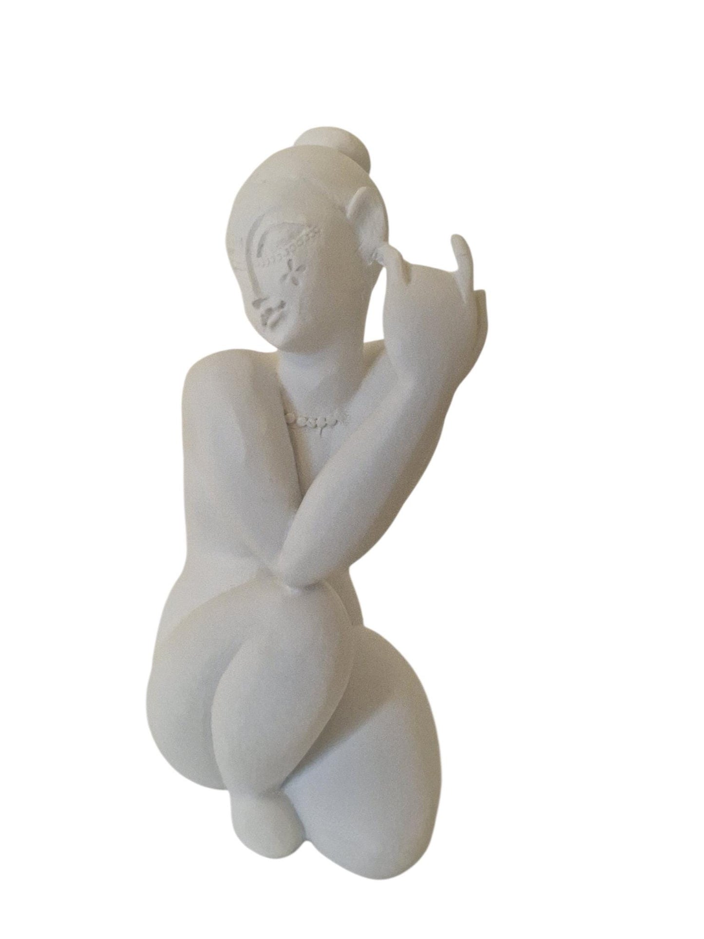 White Polystone Female Sculpture, Modern Italian Design Figure