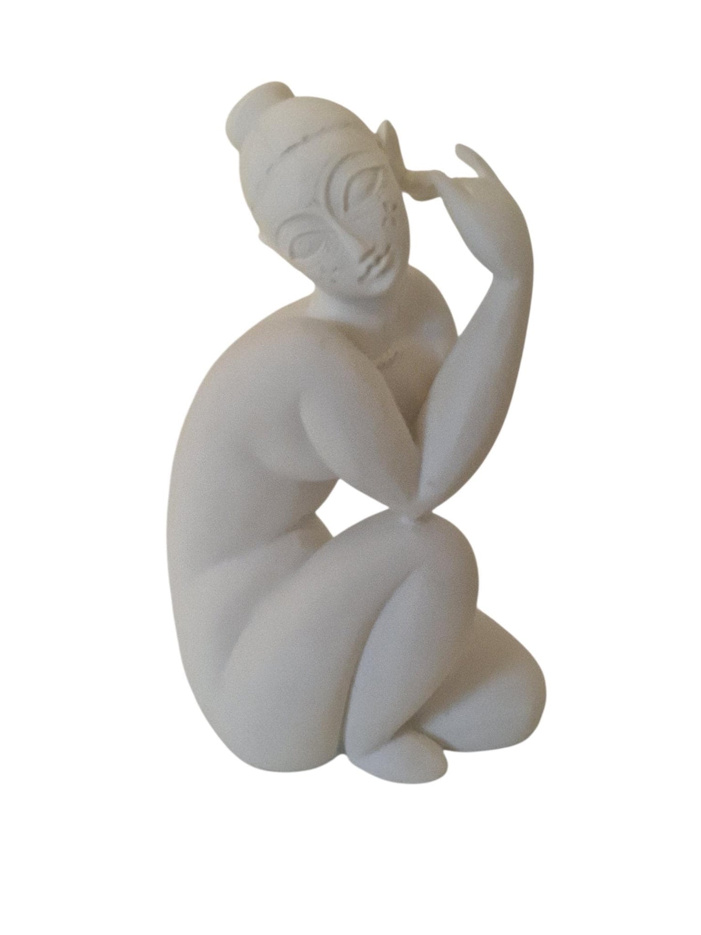 White Polystone Female Sculpture, Modern Italian Design Figure