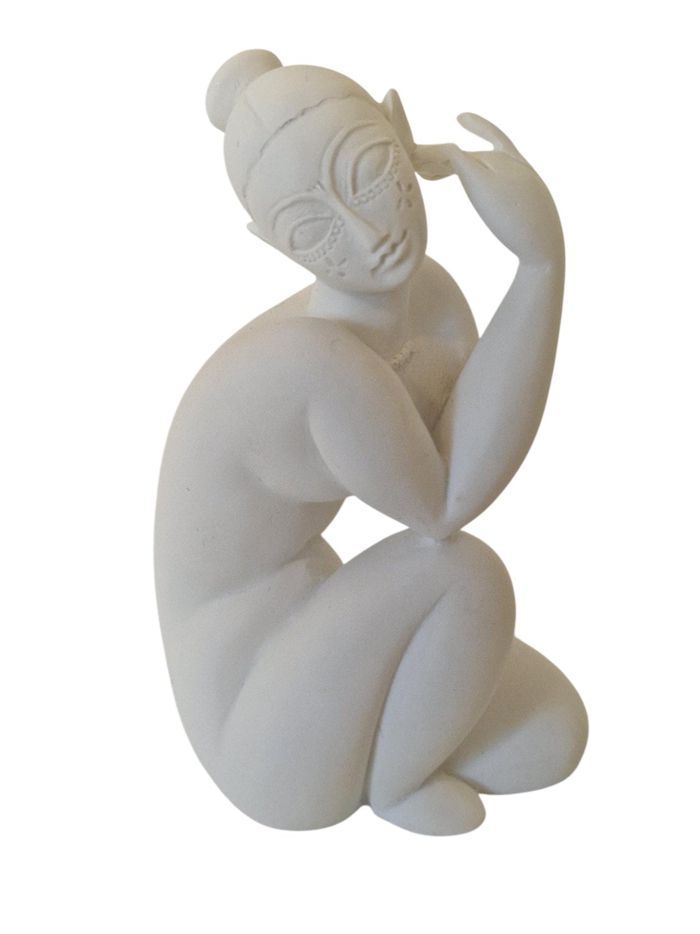 White Polystone Female Sculpture, Modern Italian Design Figure