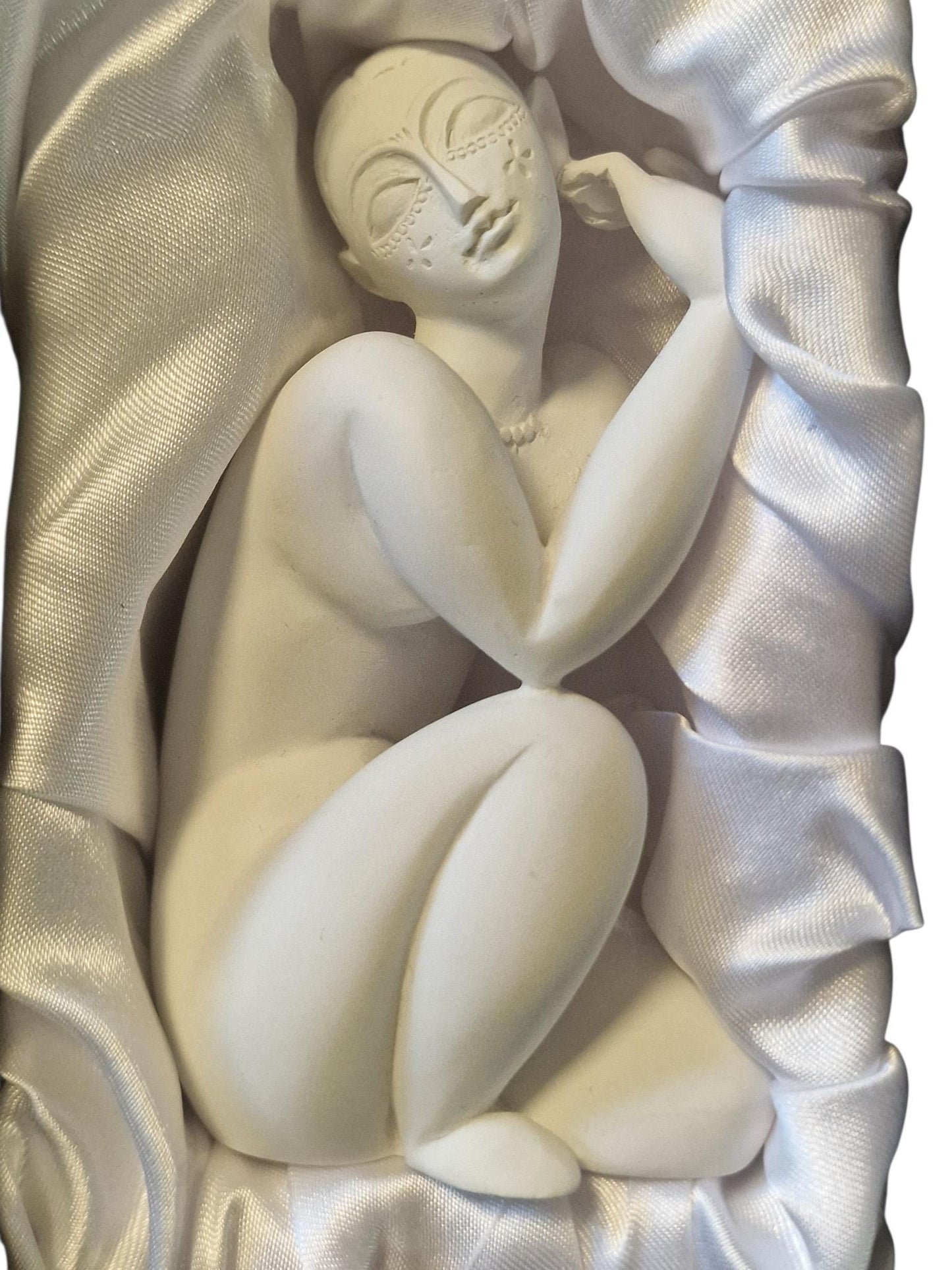 White Polystone Female Sculpture, Modern Italian Design Figure