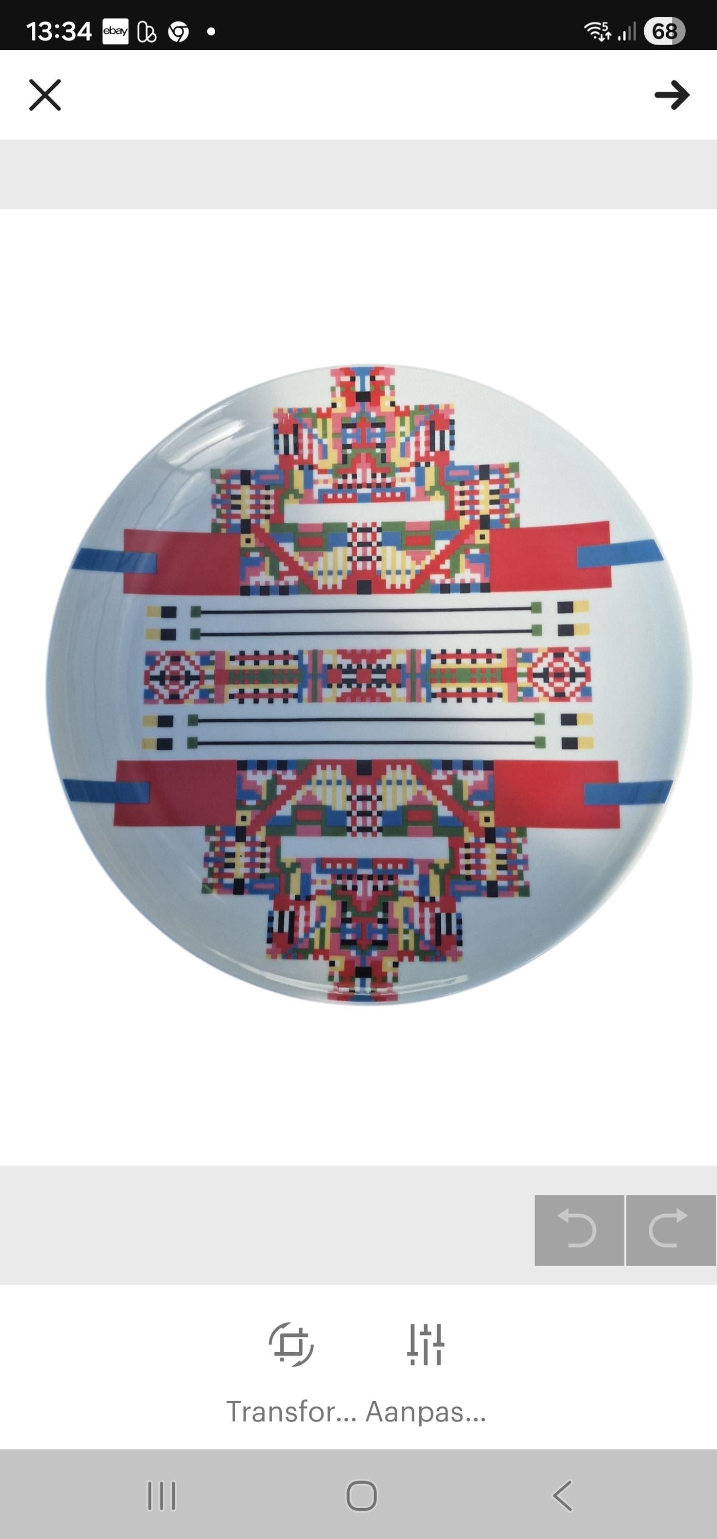 Alessi Holi Serving Plates, Geometric Porcelain Design (33cm), Limited Edition Set