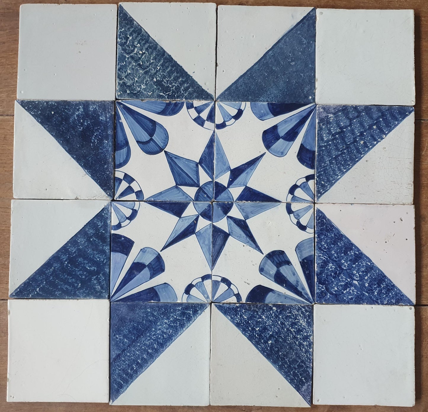 Antique Delft Tiles, 19th Century Dutch Wall Panel, Floral Decor
