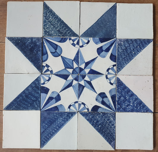 Antique Delft Tiles, 19th Century Dutch Wall Panel, Floral Decor