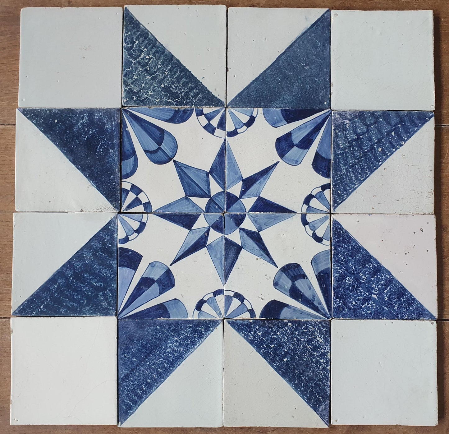 Antique Delft Tiles, 19th Century Dutch Wall Panel, Floral Decor