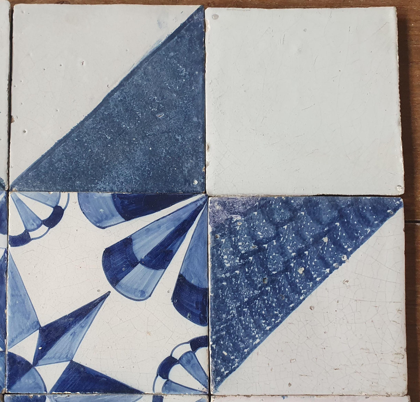 Antique Delft Tiles, 19th Century Dutch Wall Panel, Floral Decor