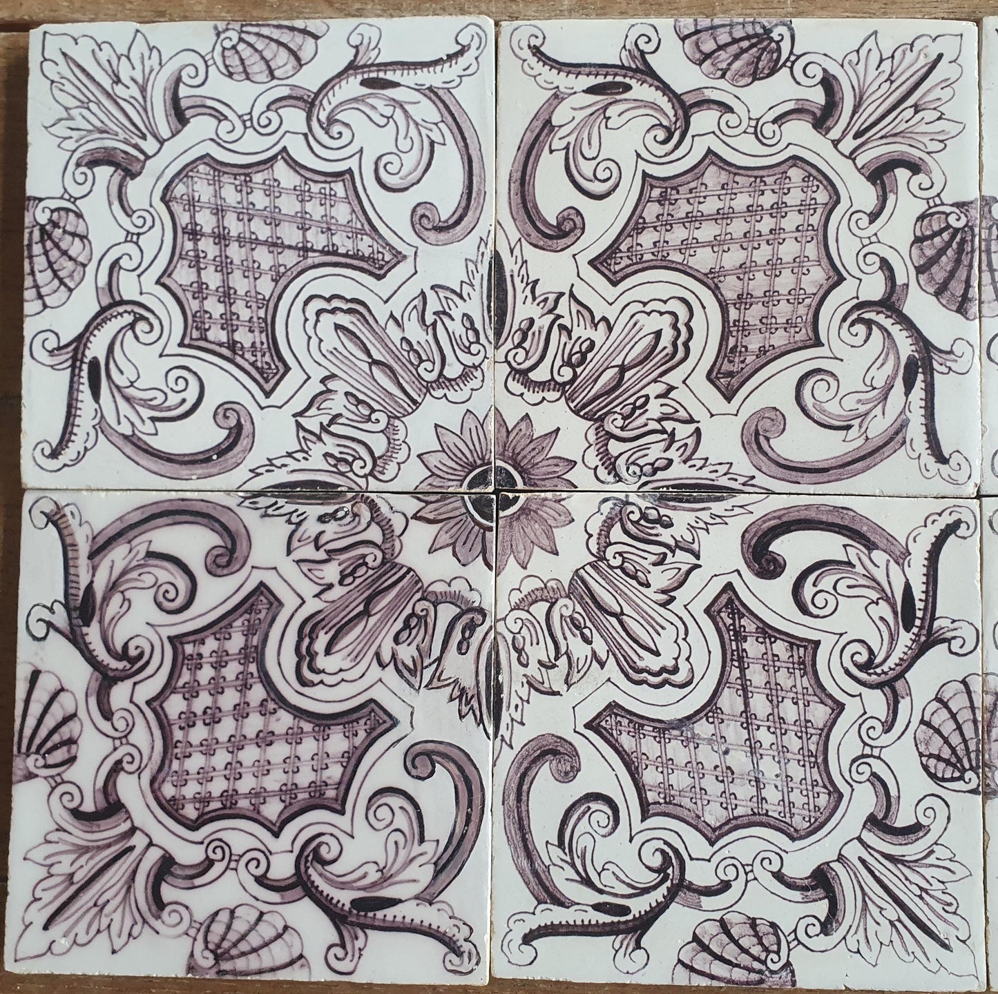Antique Delft Tiles, 19th Century Dutch Wall Decor, Set of 8