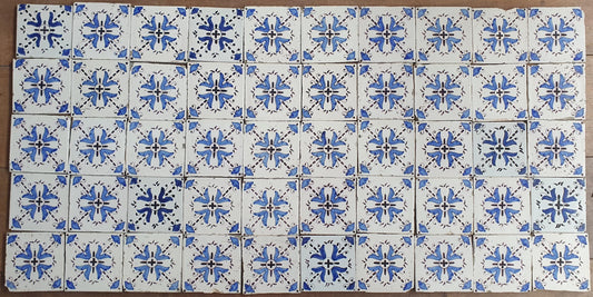 Antique Delft Tiles,  Blue and White, 19th Century Dutch set of 50