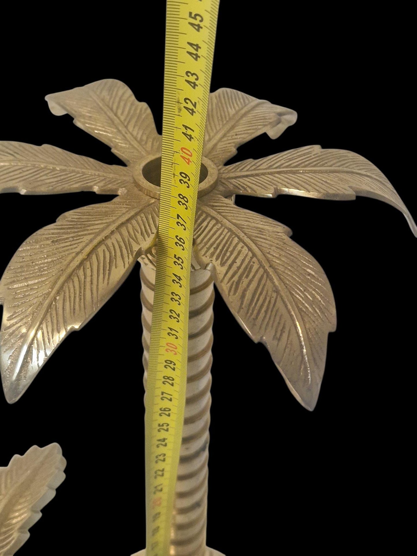 Hollywood Regency Palm Tree Candlestick Set, Large Pineapple Decor