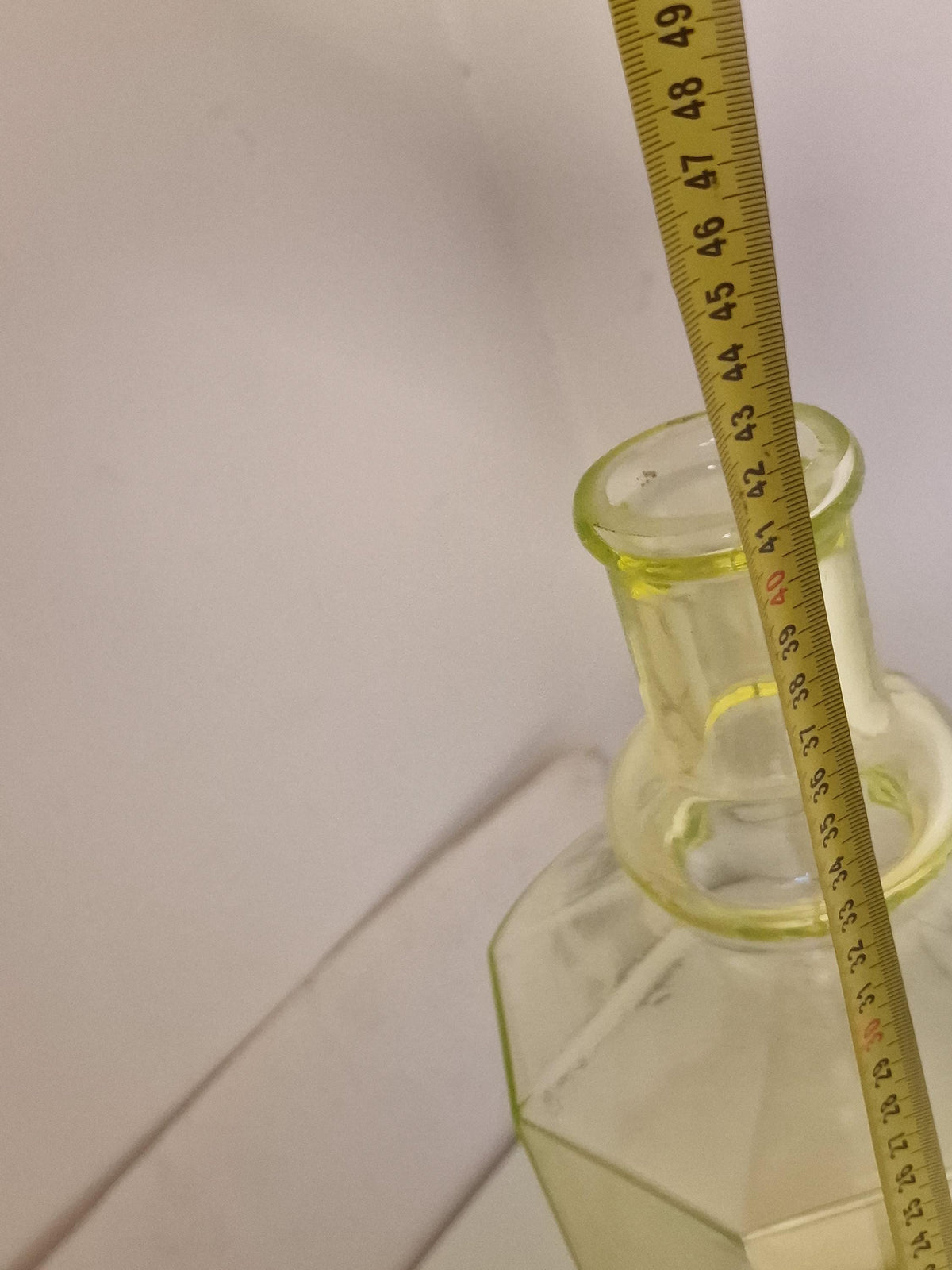 Antique Uranium Glass Herbarium Bottle, Vaseline Glass Botanical Display Jar uv reactiv science curiosa