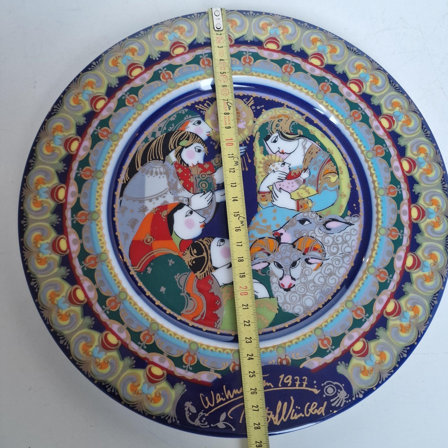 Bjorn Wiinblad Rosenthal Nativity Plate – Hand-Painted Gold Porcelain Christmas Dish