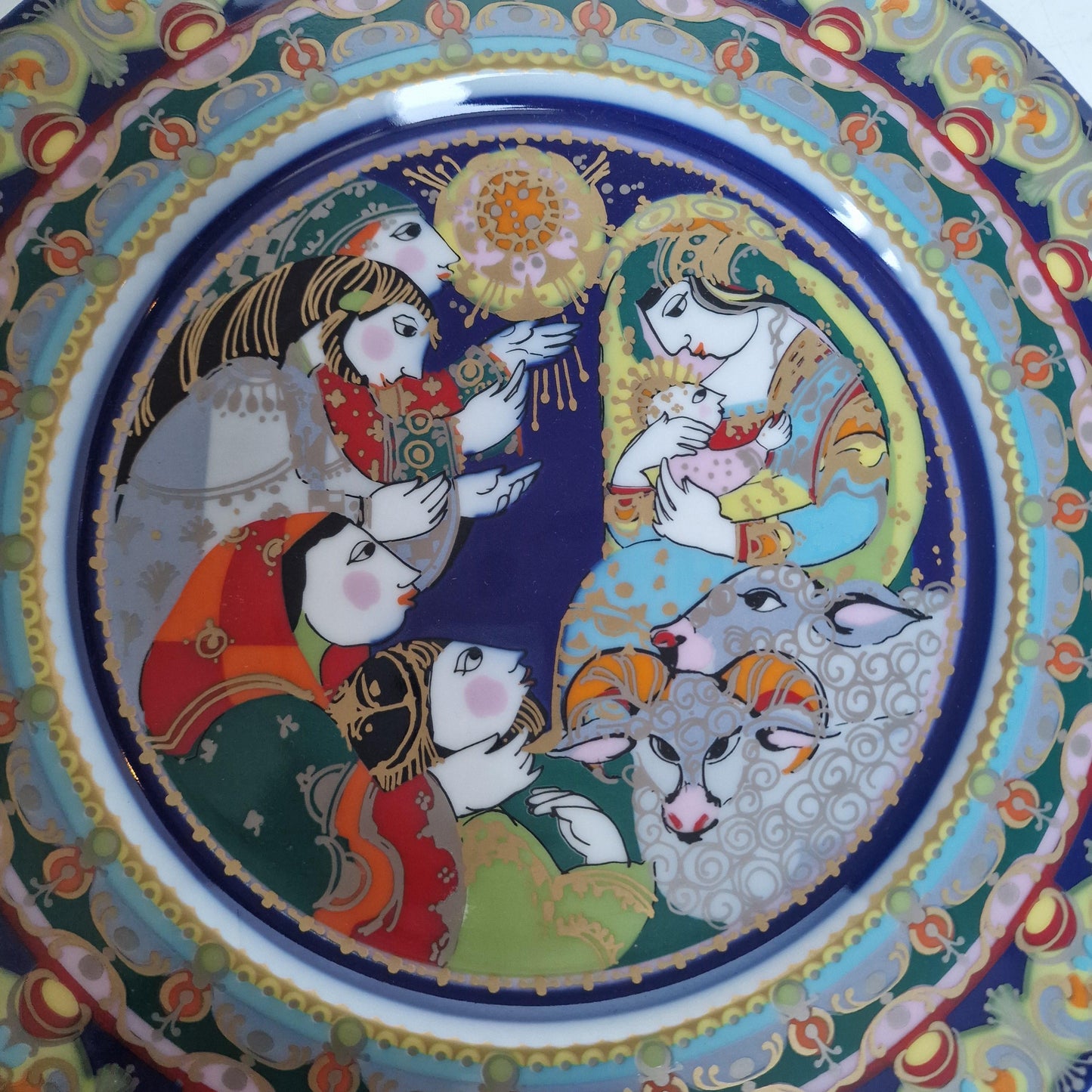 Bjorn Wiinblad Rosenthal Nativity Plate – Hand-Painted Gold Porcelain Christmas Dish