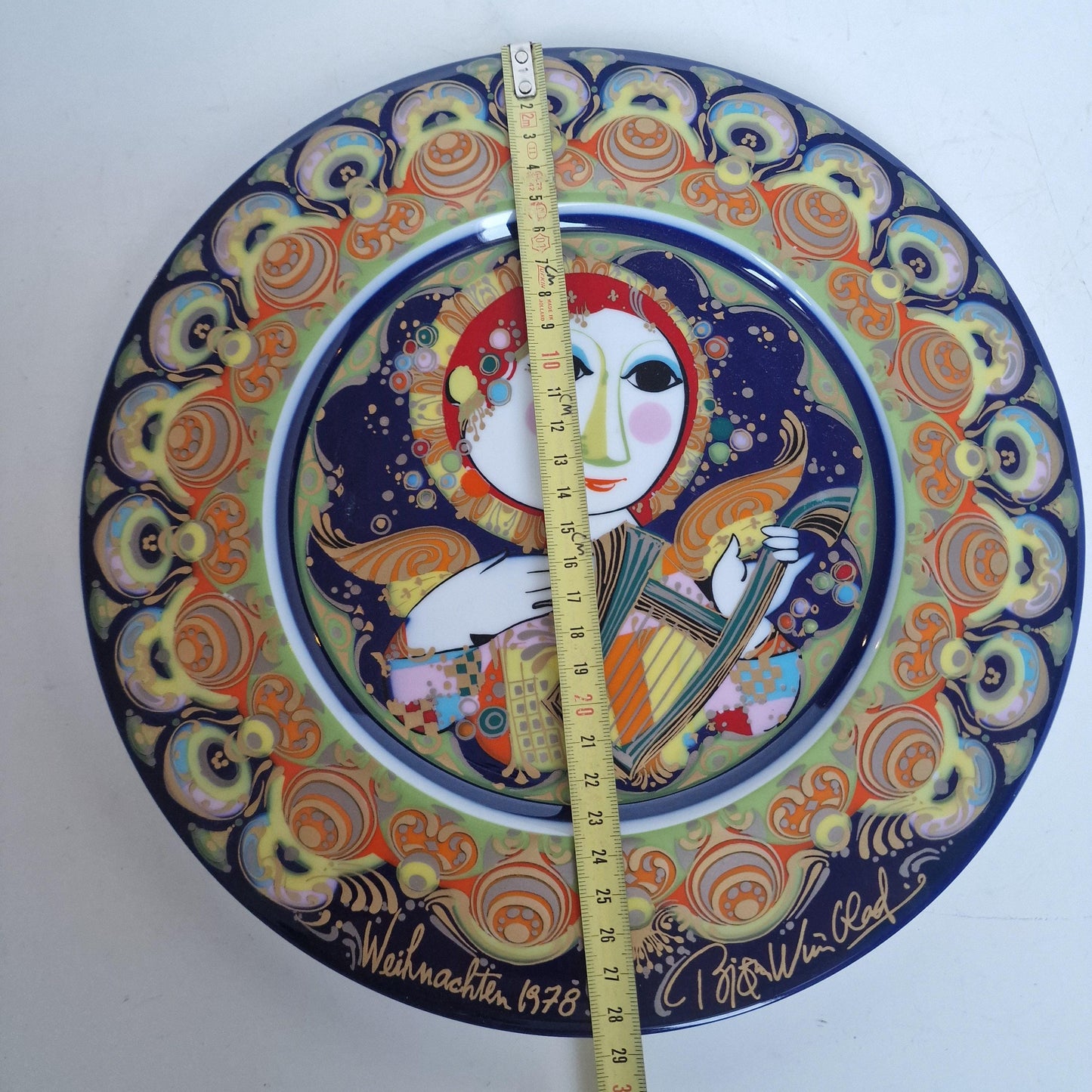 Bjorn Wiinblad Rosenthal Nativity Plate – Hand-Painted Gold Porcelain Christmas 1978