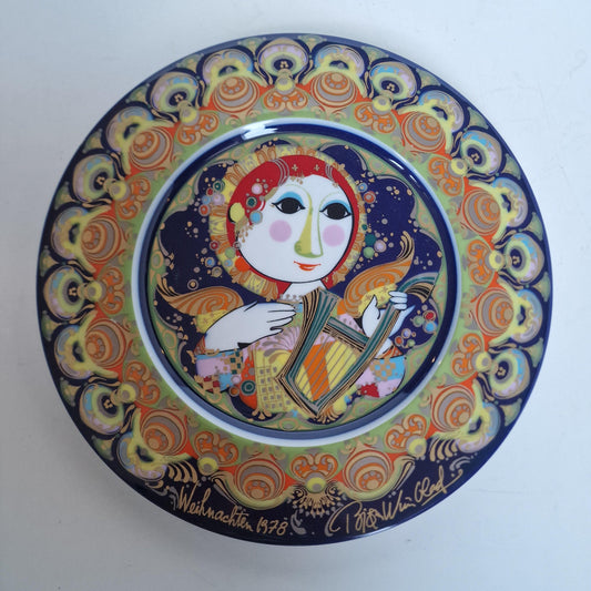 Bjorn Wiinblad Rosenthal Nativity Plate – Hand-Painted Gold Porcelain Christmas 1978