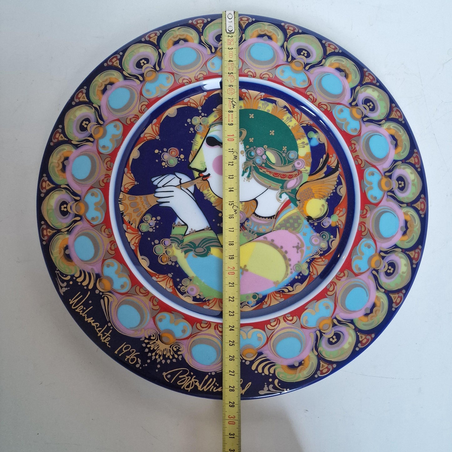Bjorn Wiinblad Rosenthal Nativity Plate – Hand-Painted Gold Porcelain Wall Art