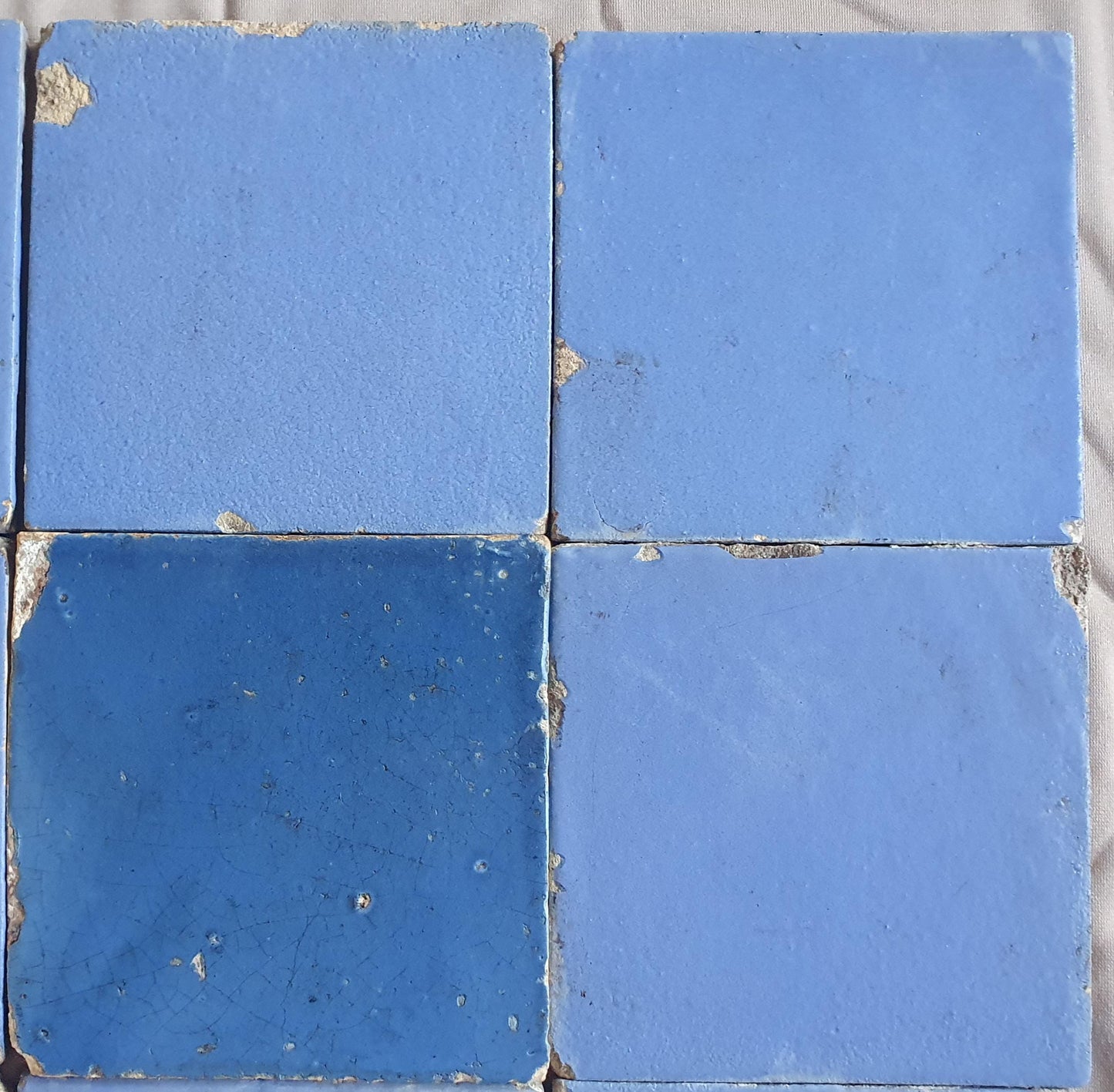 Antique Delft Blue Tiles Set (17th Century Dutch Wall Decor)