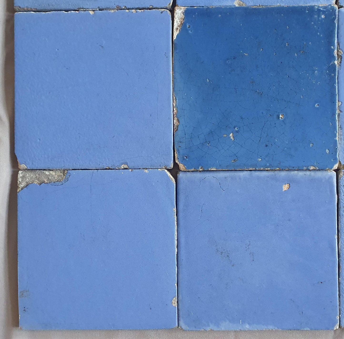 Antique Delft Blue Tiles Set (17th Century Dutch Wall Decor)