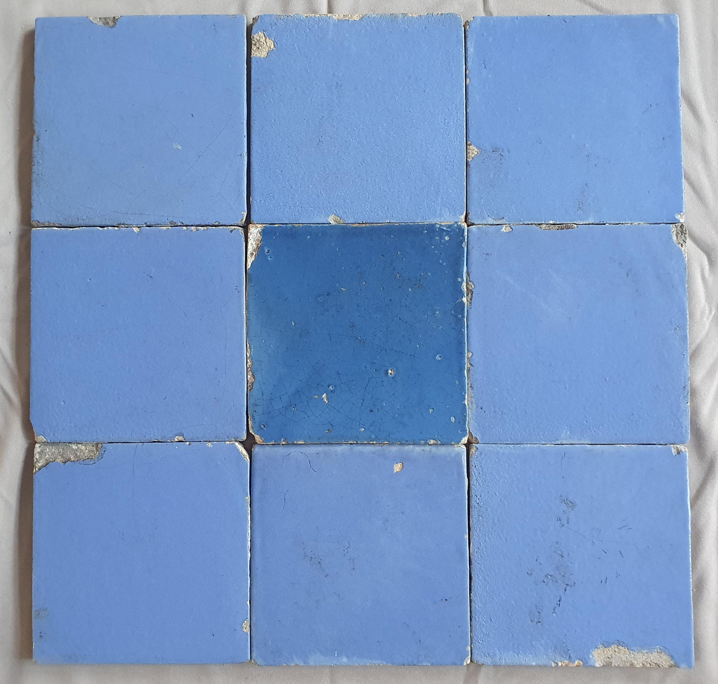 Antique Delft Blue Tiles Set (17th Century Dutch Wall Decor)