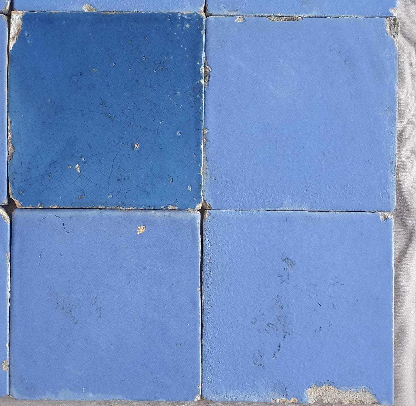Antique Delft Blue Tiles Set (17th Century Dutch Wall Decor)