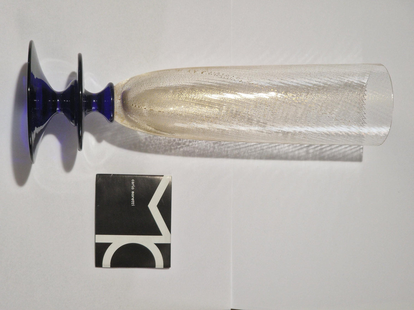 Carlo Moretti Murano Champagne Flute, Signed Collectible Stem Glass