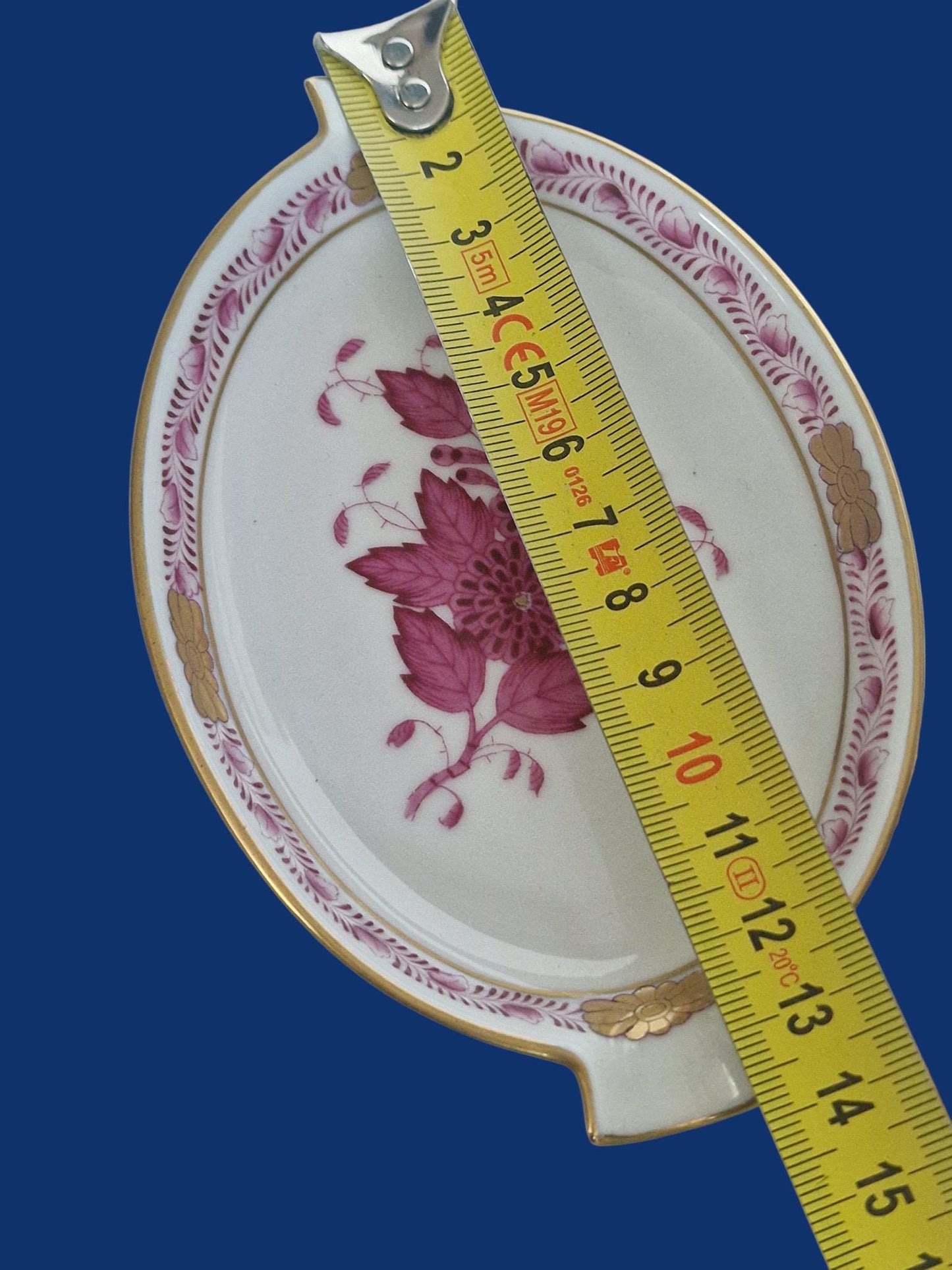 Herend Apponyi Red Ashtrays Set, Hand-Painted Porcelain Dish, Vintage Hungary Servies