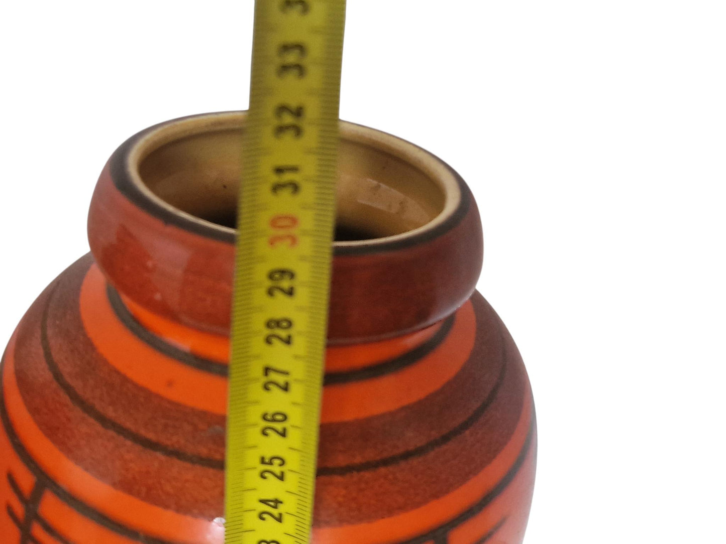 Set XL baluster Vases, Dutch pottery handpainted orange vases, Flora Tokio Gouda, 30 cm