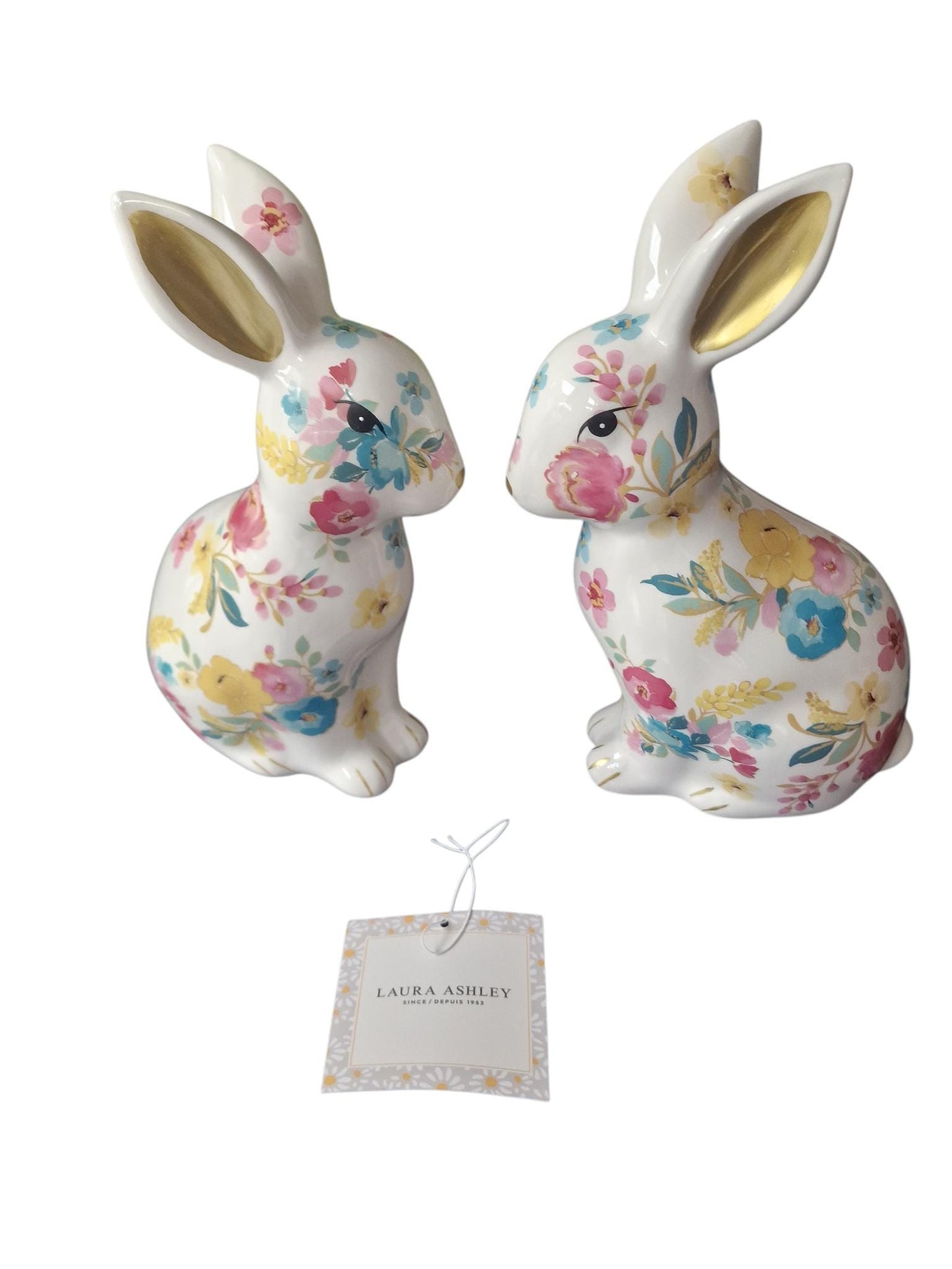 Laura Ashley - adorable bunnies, a set of flowered easterbunnies hare