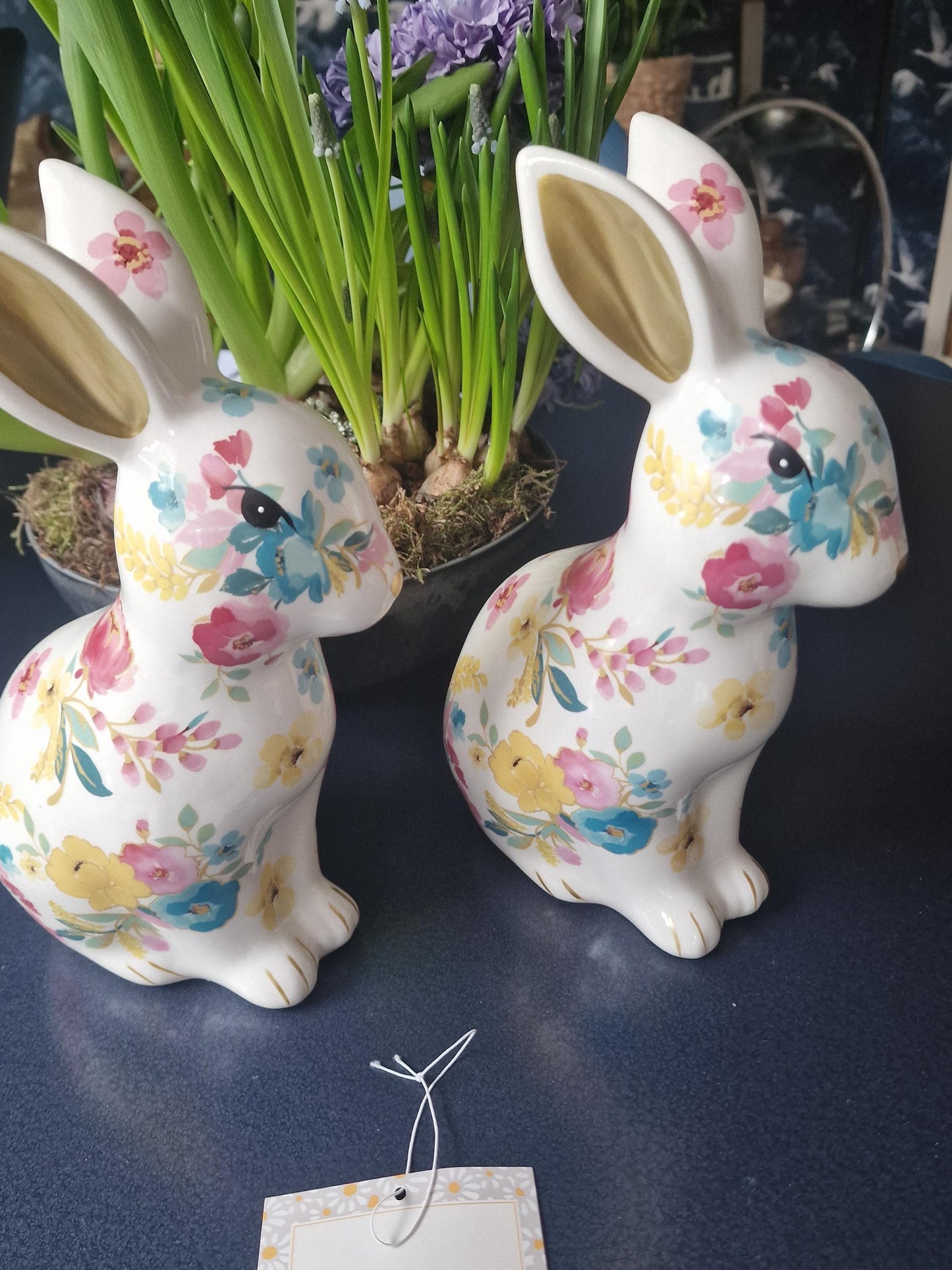Laura Ashley - adorable bunnies, a set of flowered easterbunnies hare