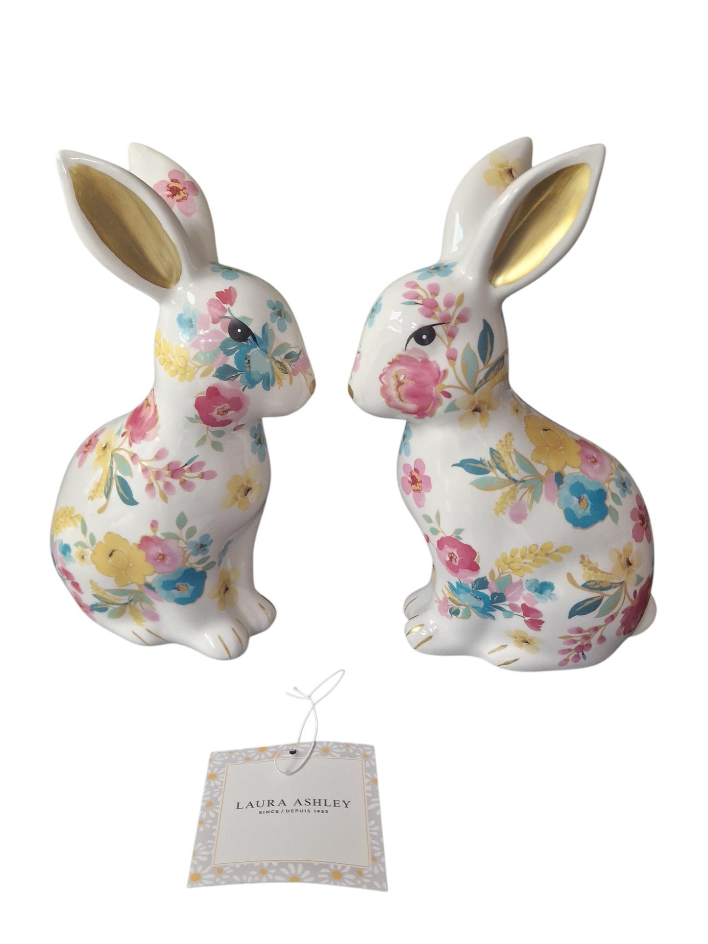 Laura Ashley - adorable bunnies, a set of flowered easterbunnies hare