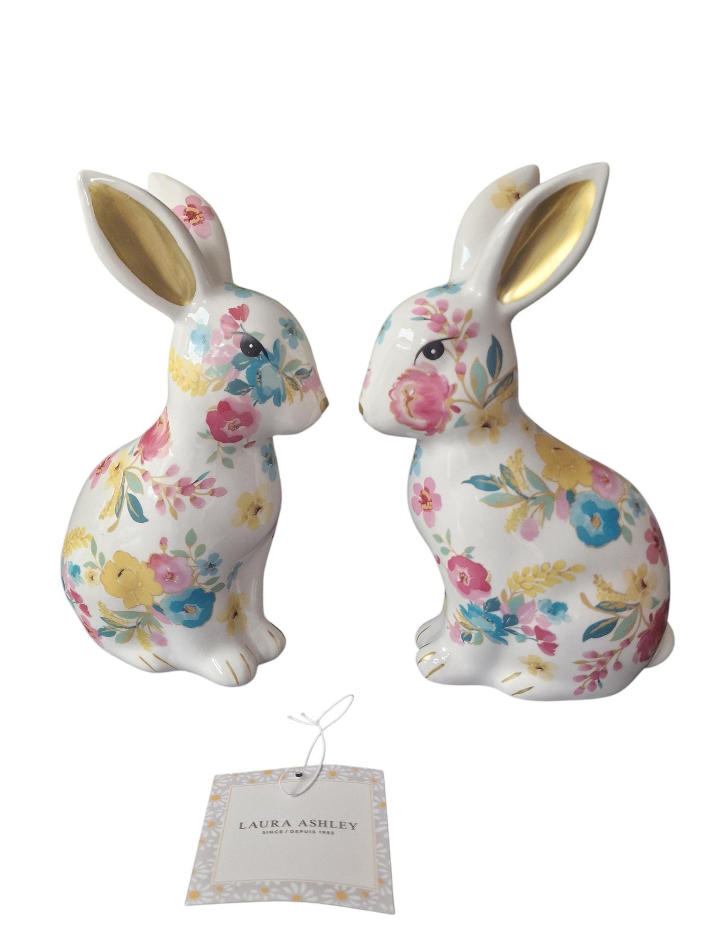 Laura Ashley - adorable bunnies, a set of flowered easterbunnies hare