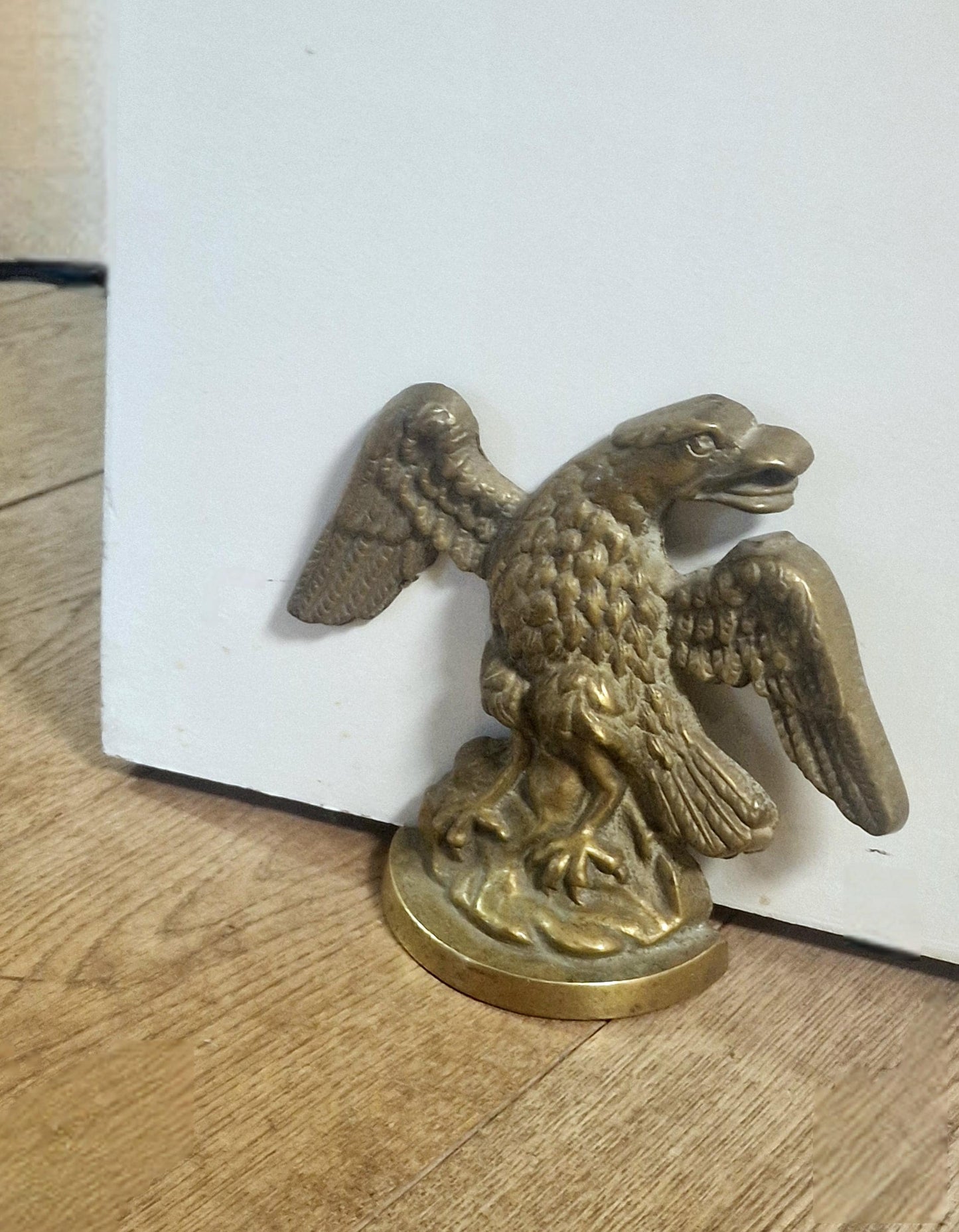 Doorstop phoenix adler old vintage brass doorstopper