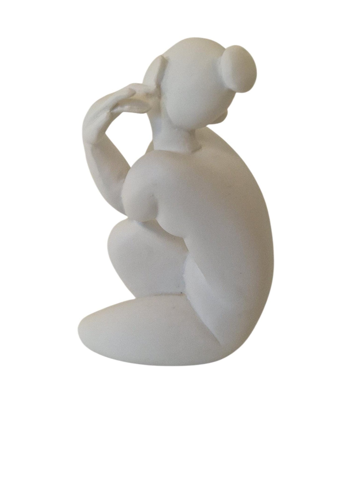 White Polystone Female Sculpture, Modern Italian Design Figure