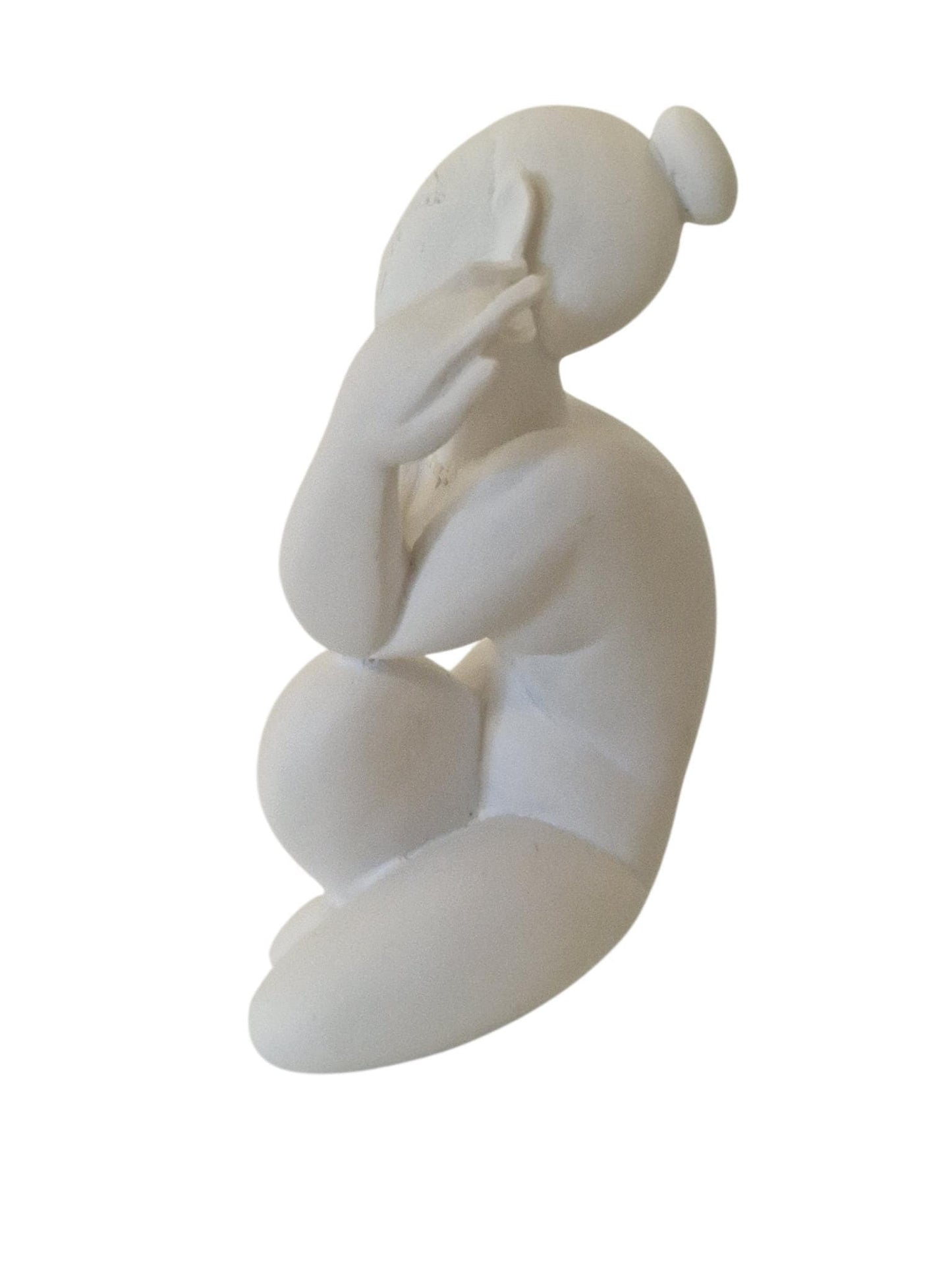 White Polystone Female Sculpture, Modern Italian Design Figure